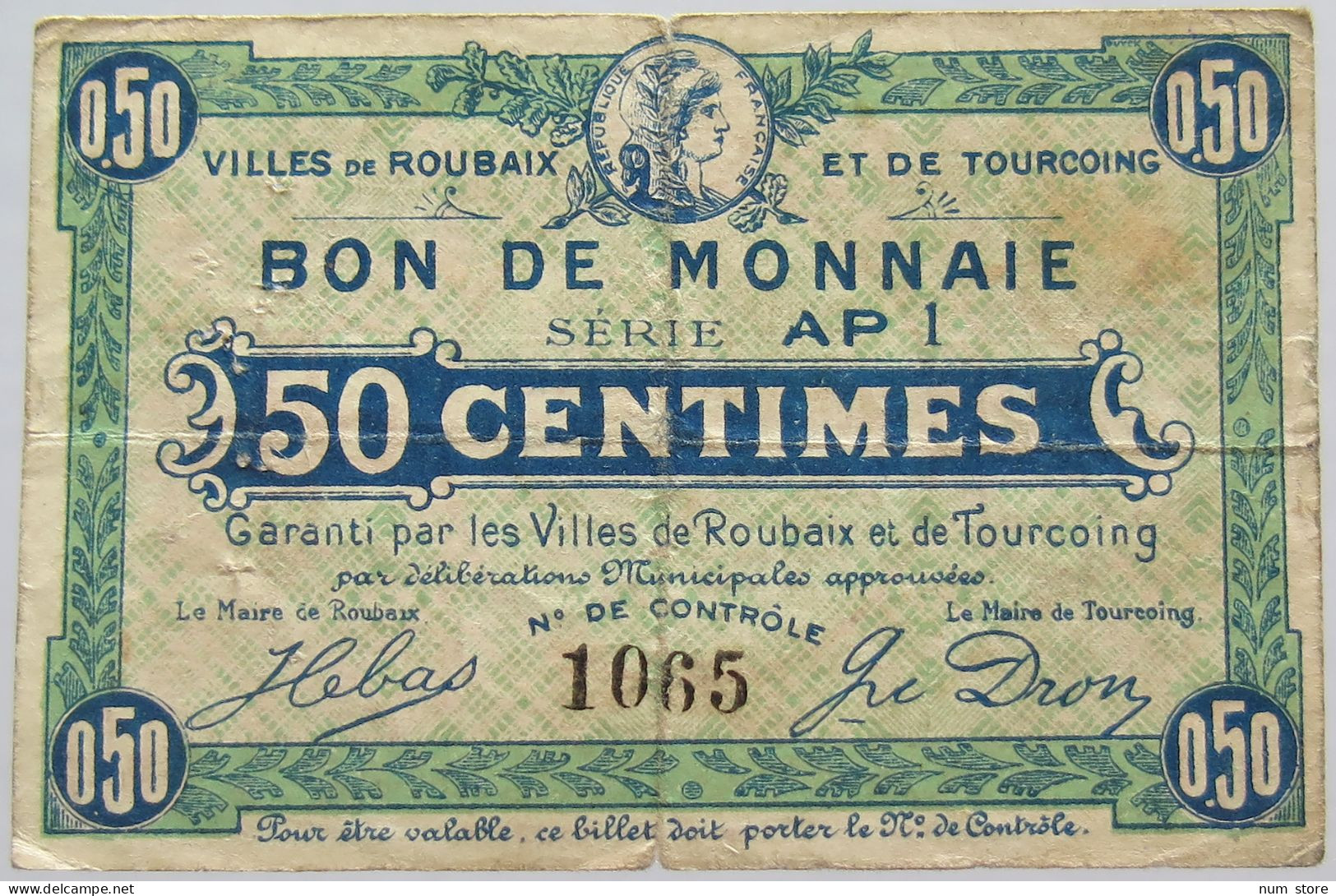 FRANCE 50 CENTIMES ROUBAIX #alb020 0029 - Ohne Zuordnung