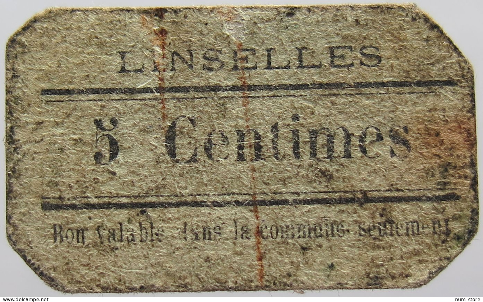 FRANCE 5 CENTIMES LINSELLES #alb020 0043 - Sin Clasificación