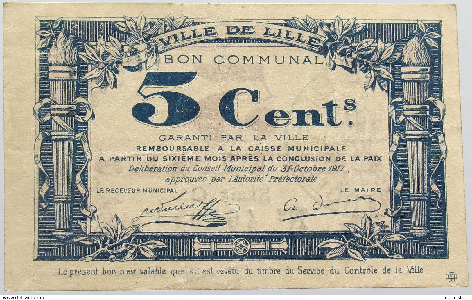 FRANCE 5 CENTIMES 1917 LILLE #alb004 0579 - Unclassified