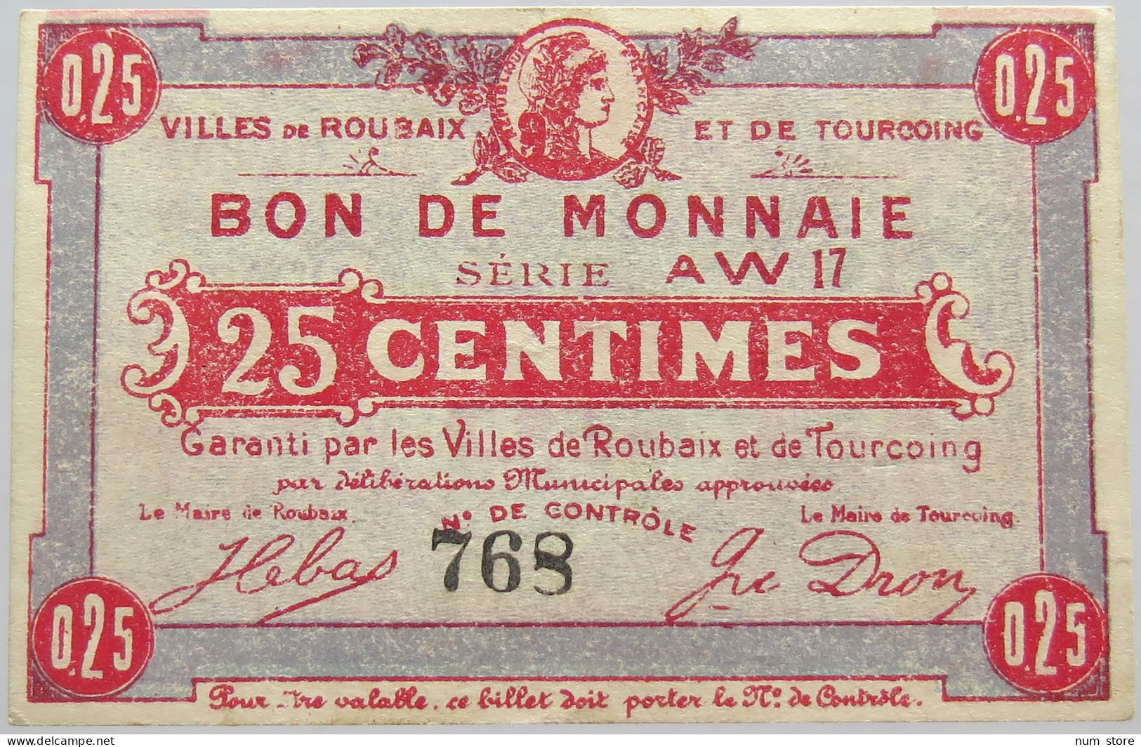 FRANCE 25 CENTIMES ROUBAIX #alb020 0035 - Unclassified