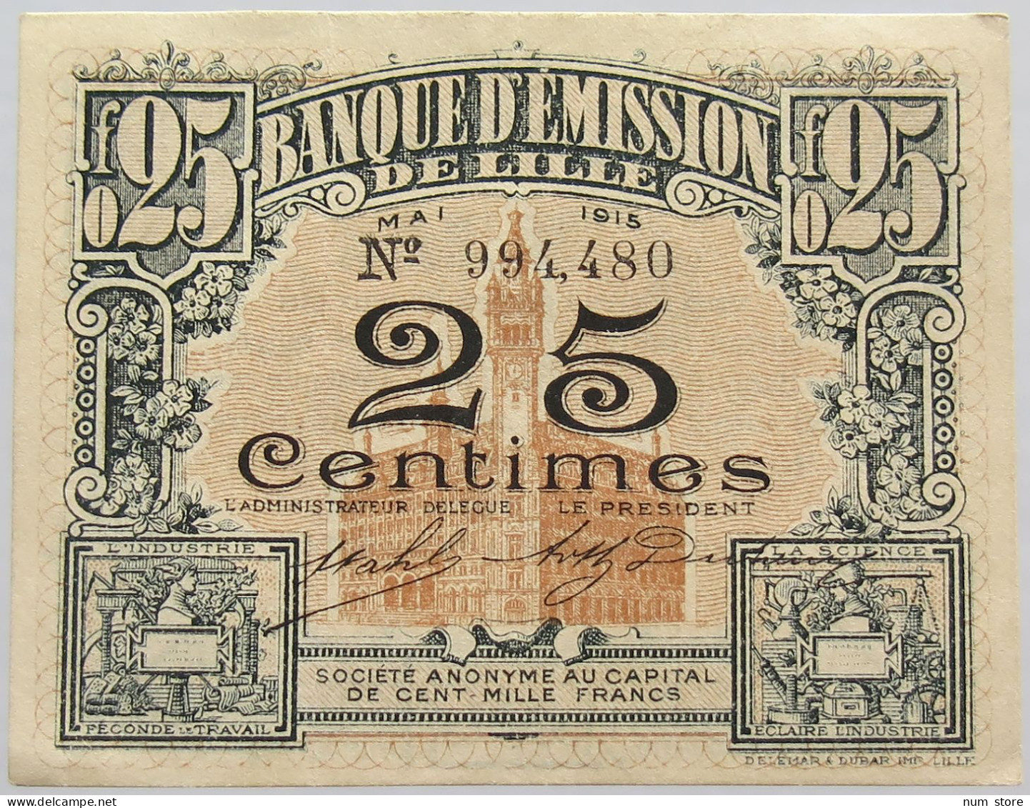 FRANCE 25 CENTIMES 1915 LILLE #alb020 0031 - Ohne Zuordnung