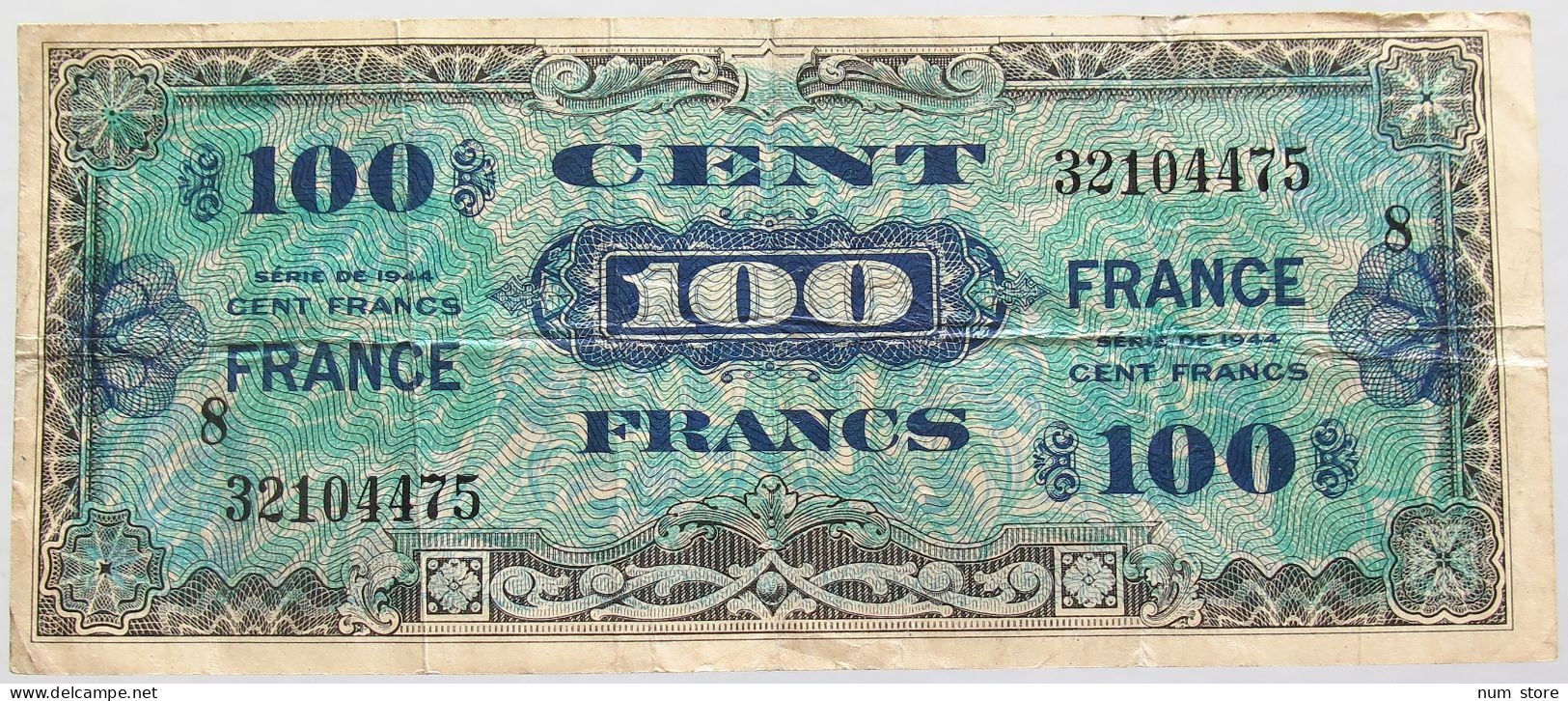 FRANCE 100 FRANCS 1944 #alb010 0209 - 100 F 1942-1944 ''Descartes''