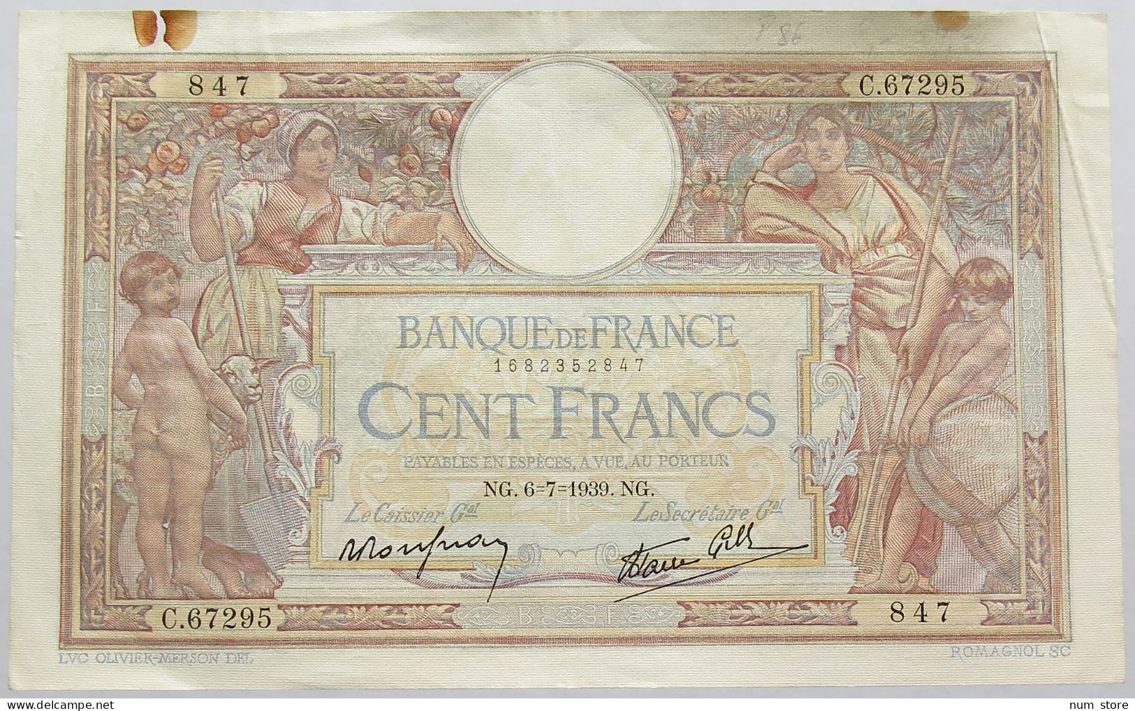 FRANCE 100 FRANCS 1939 #alb015 0155 - 100 F 1939-1942 ''Sully''