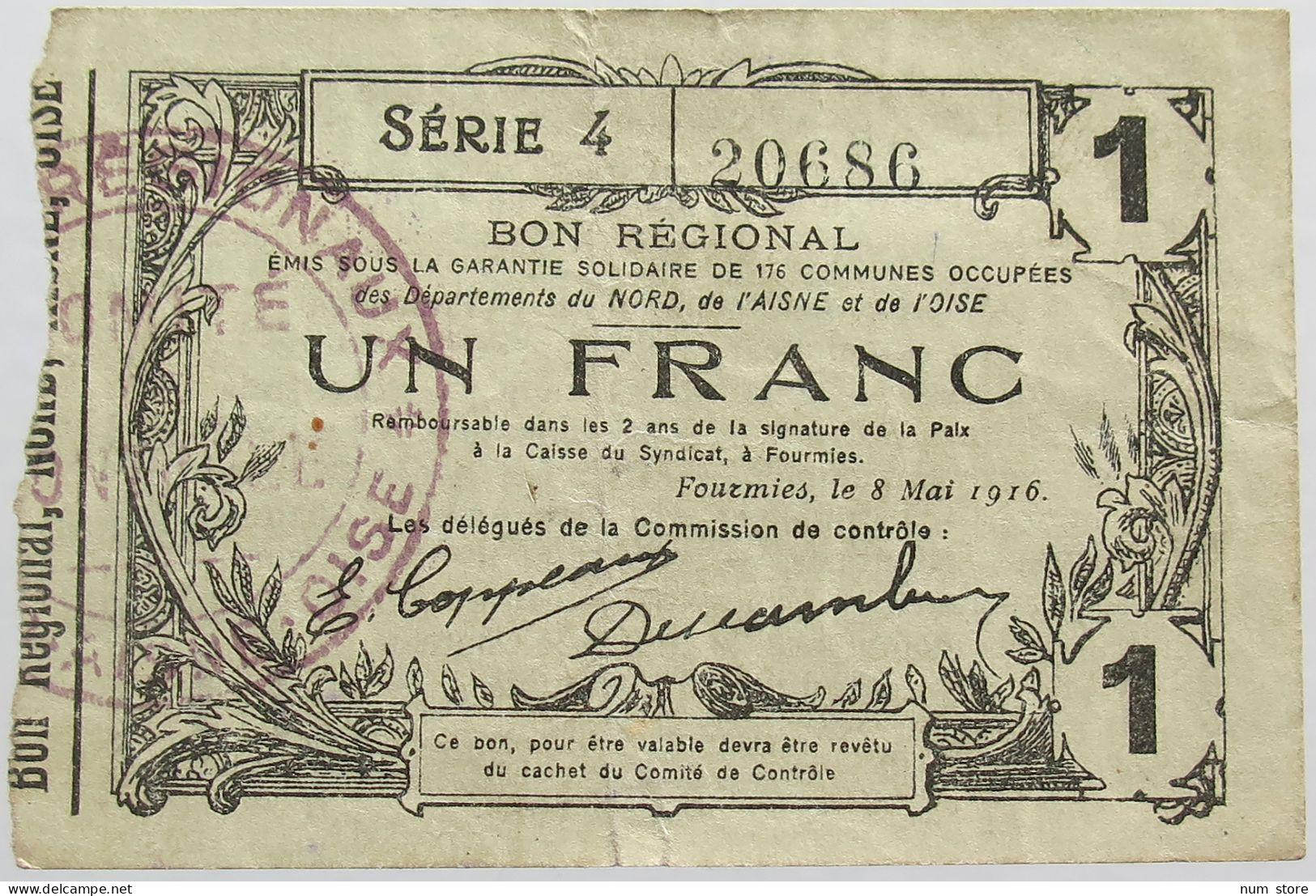 FRANCE 1 FRANC 1916 #alb004 0575 - Ohne Zuordnung