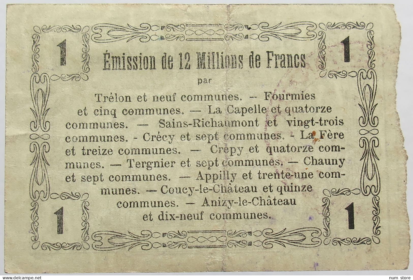 FRANCE 1 FRANC 1916 #alb004 0575 - Ohne Zuordnung