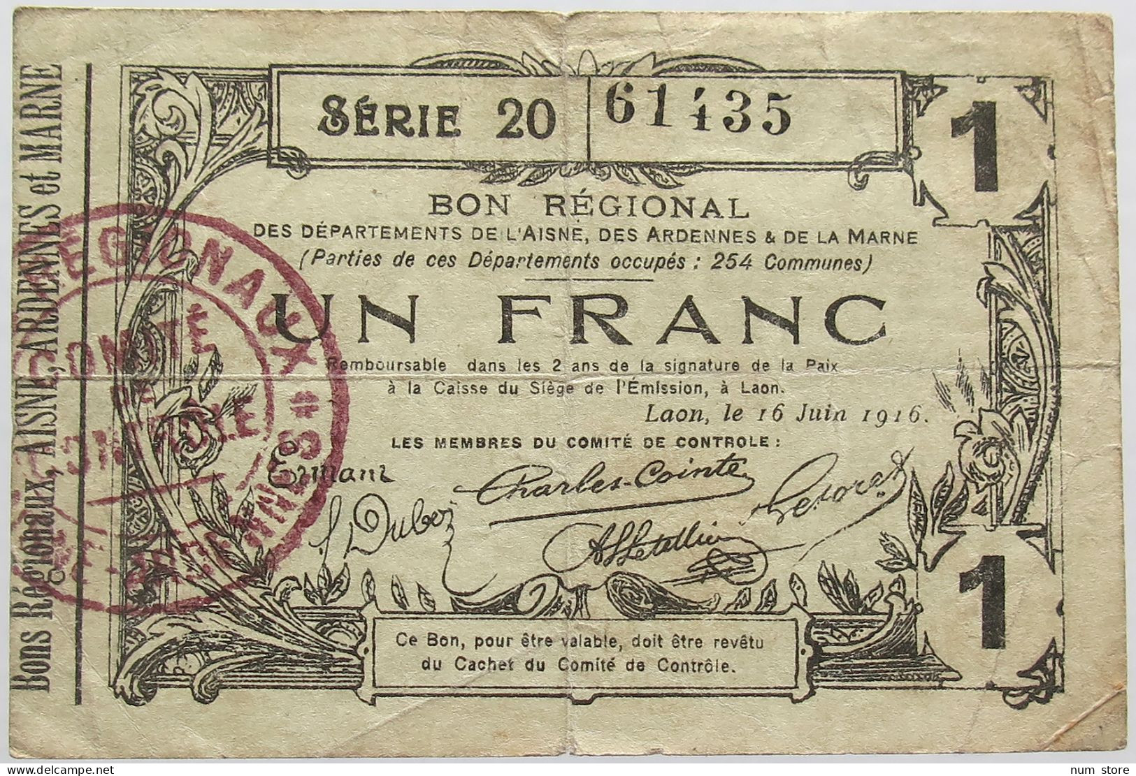 FRANCE 1 FRANC 1916 #alb004 0573 - Ohne Zuordnung