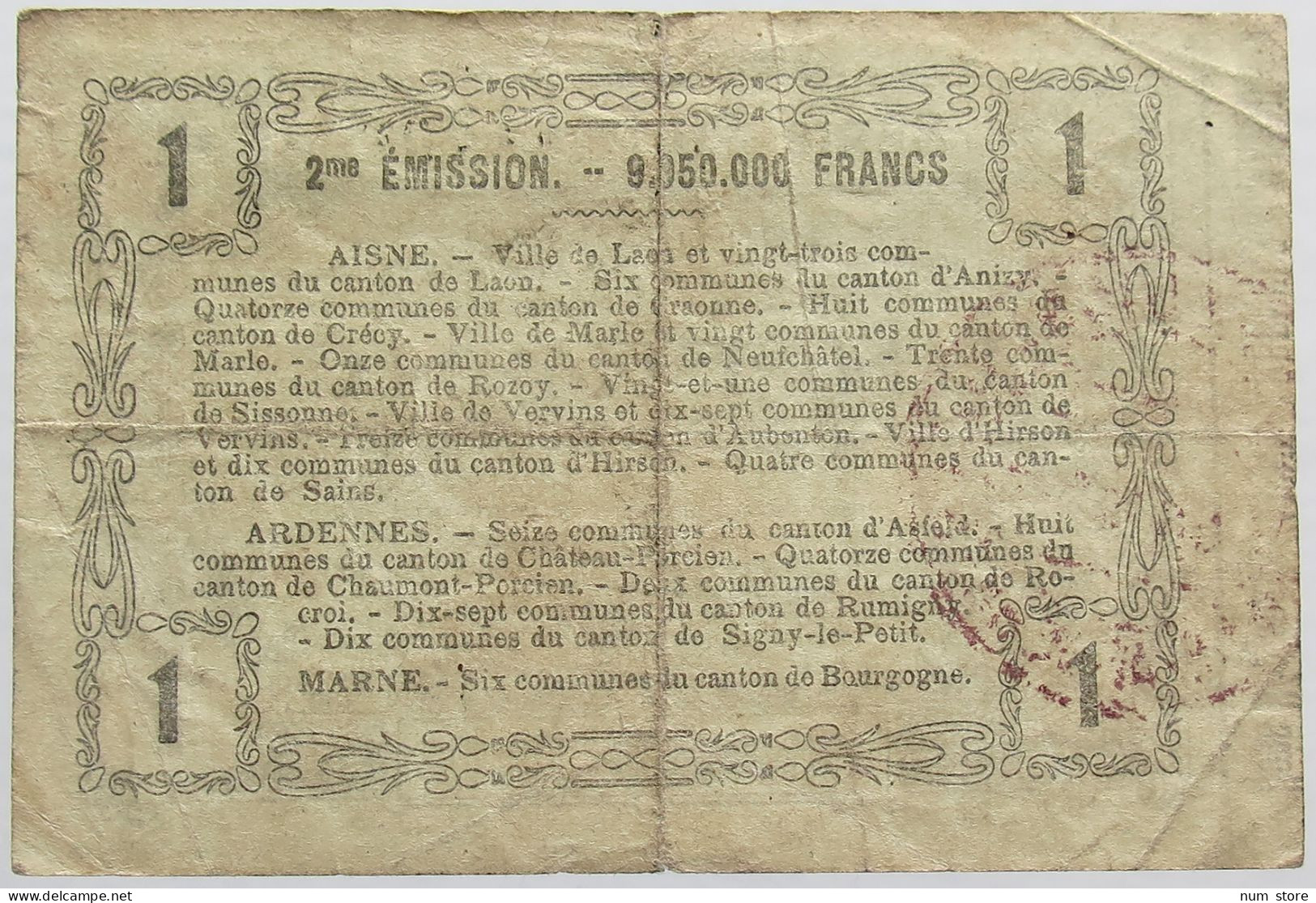 FRANCE 1 FRANC 1916 #alb004 0573 - Ohne Zuordnung