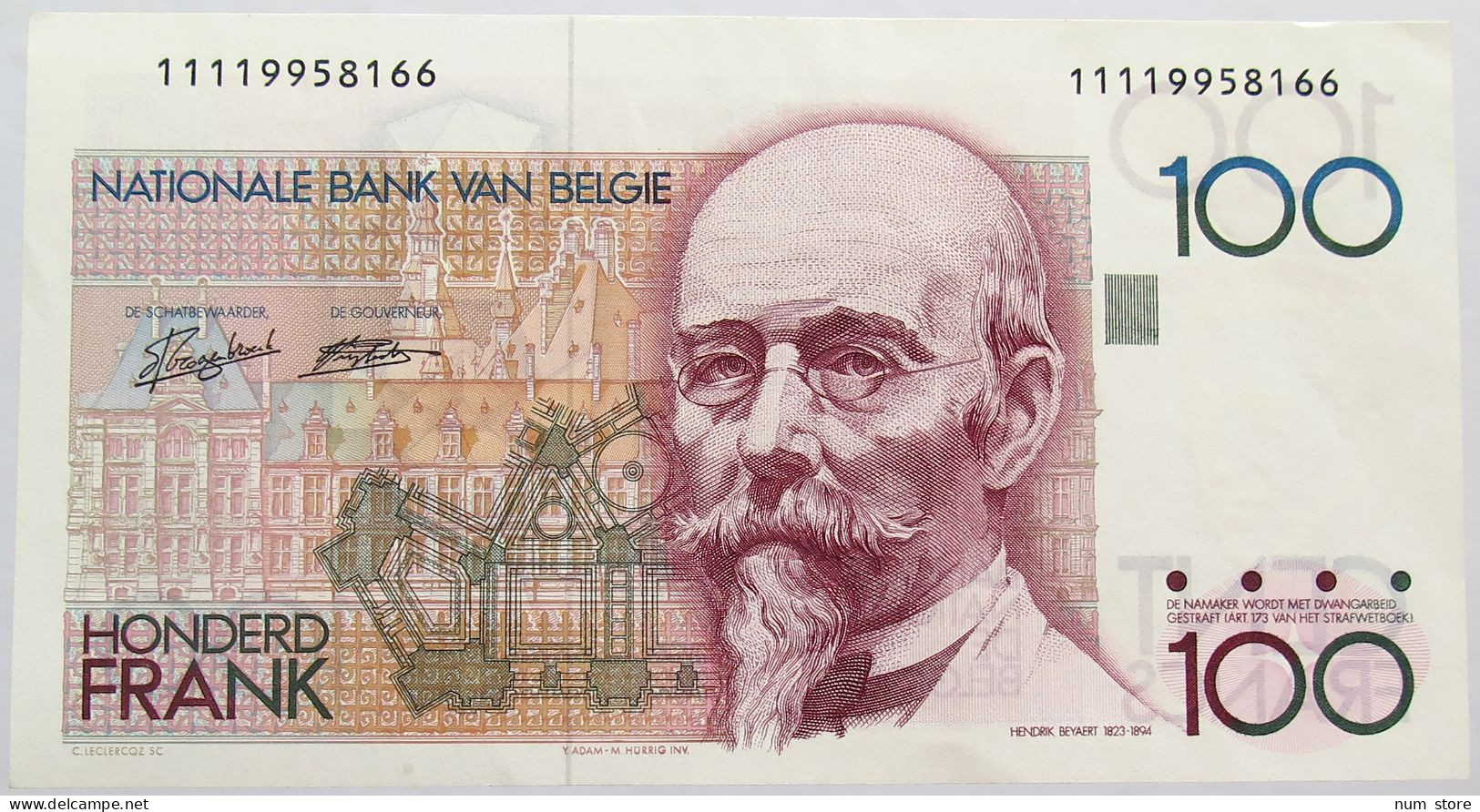 BELGIUM 100 FRANCS 1978 #alb013 0201 - 100 Frank