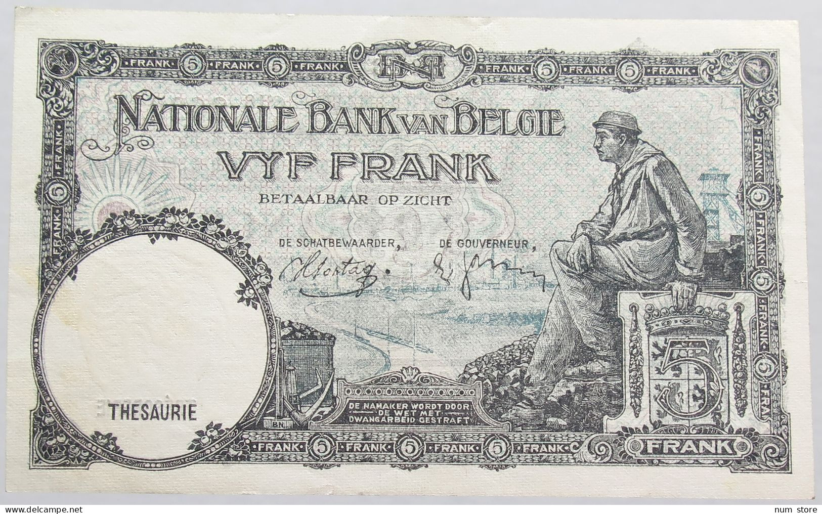 BELGIUM 5 FRANCS 1919 #alb015 0137 - 5-10-20-25 Frank