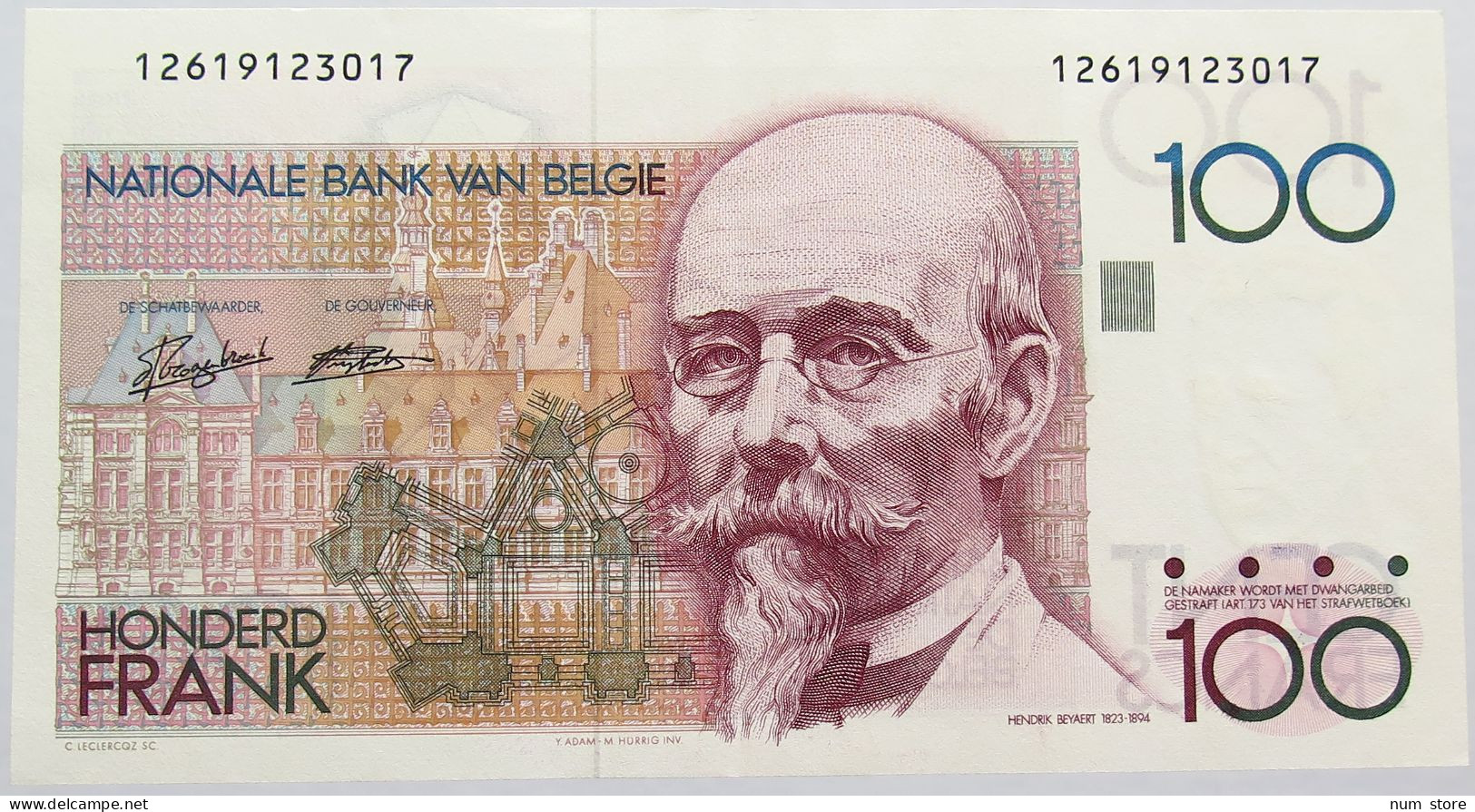 BELGIUM 100 FRANCS 1978 #alb013 0167 - 100 Francos