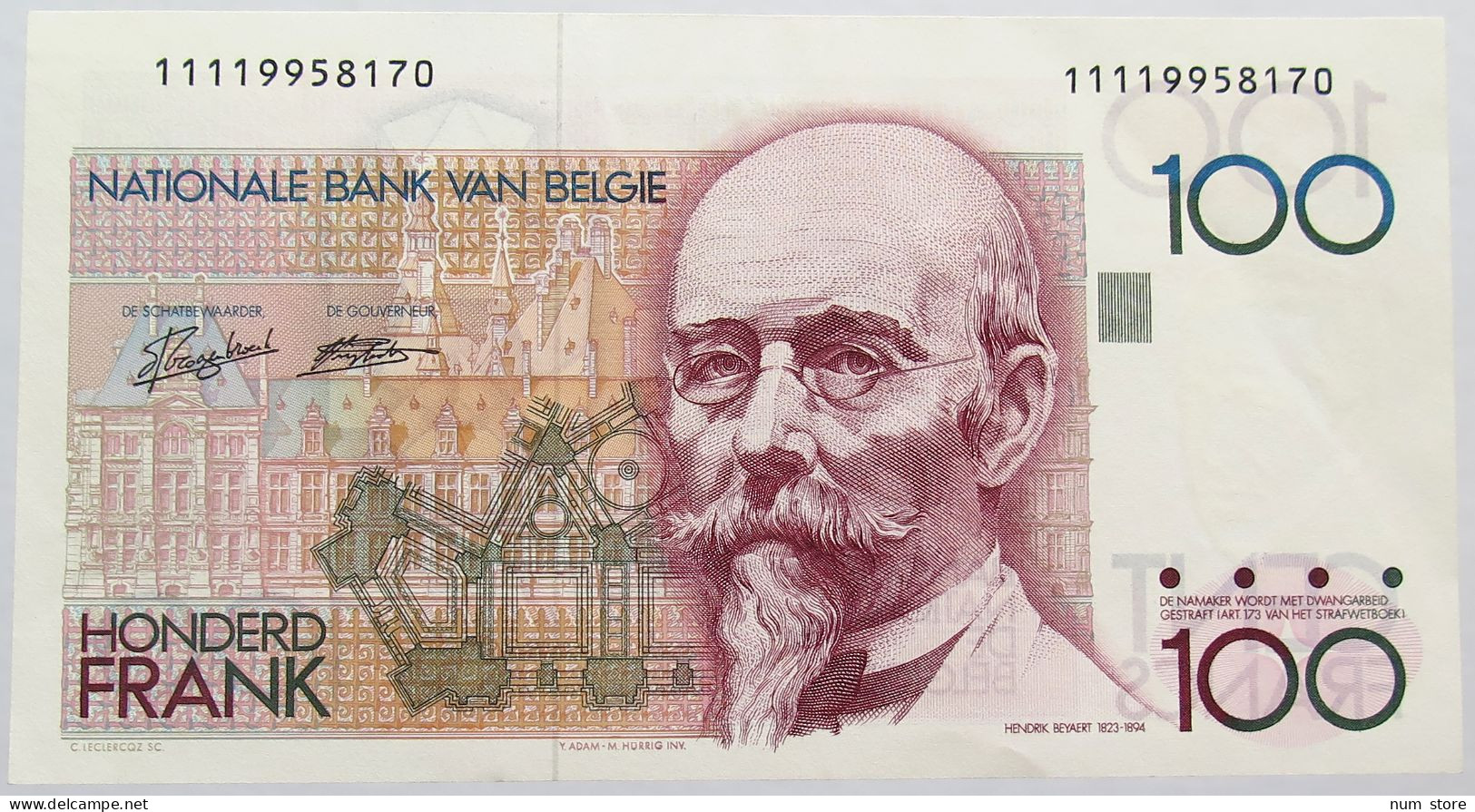 BELGIUM 100 FRANCS 1978 #alb013 0161 - 100 Francs