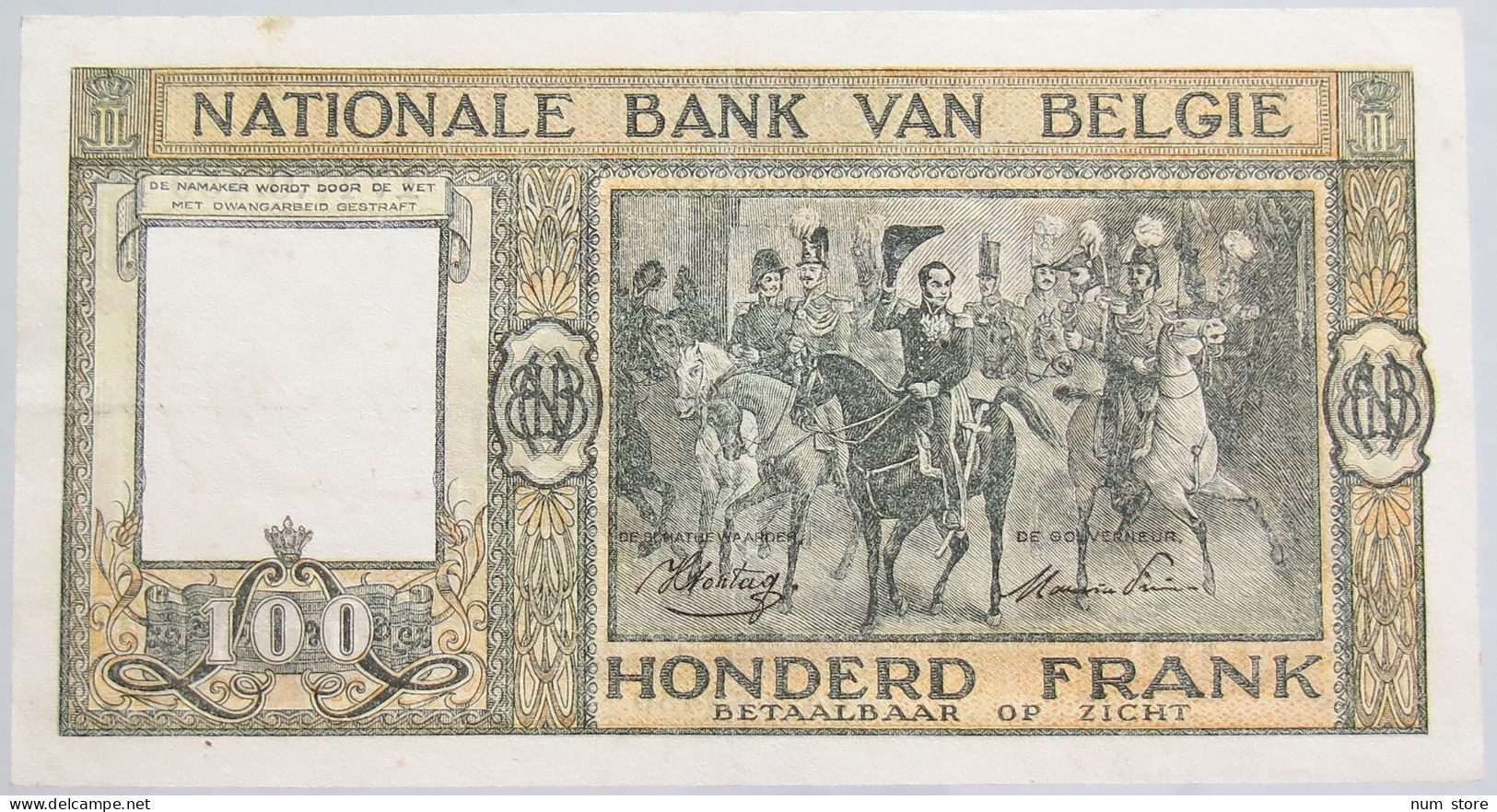 BELGIUM 100 FRANCS 1946 AUNC #alb010 0293 - 100 Francs