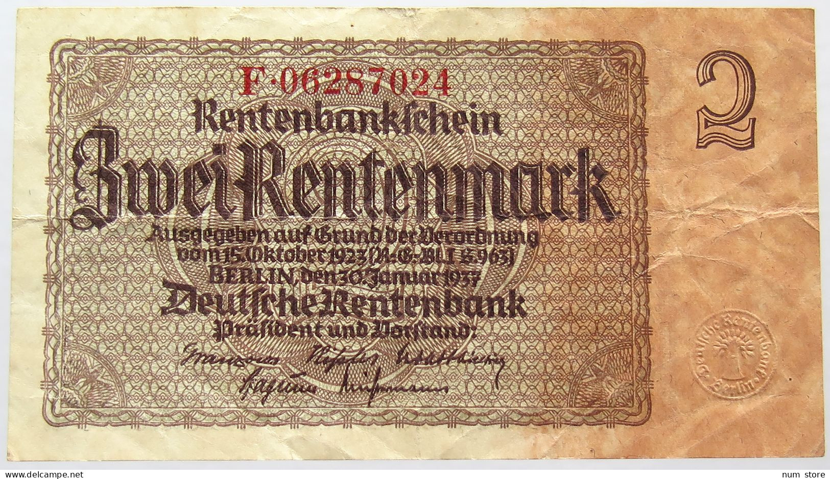 GERMANY 2 REICHSMARK 1937 #alb067 0293 - Sonstige & Ohne Zuordnung