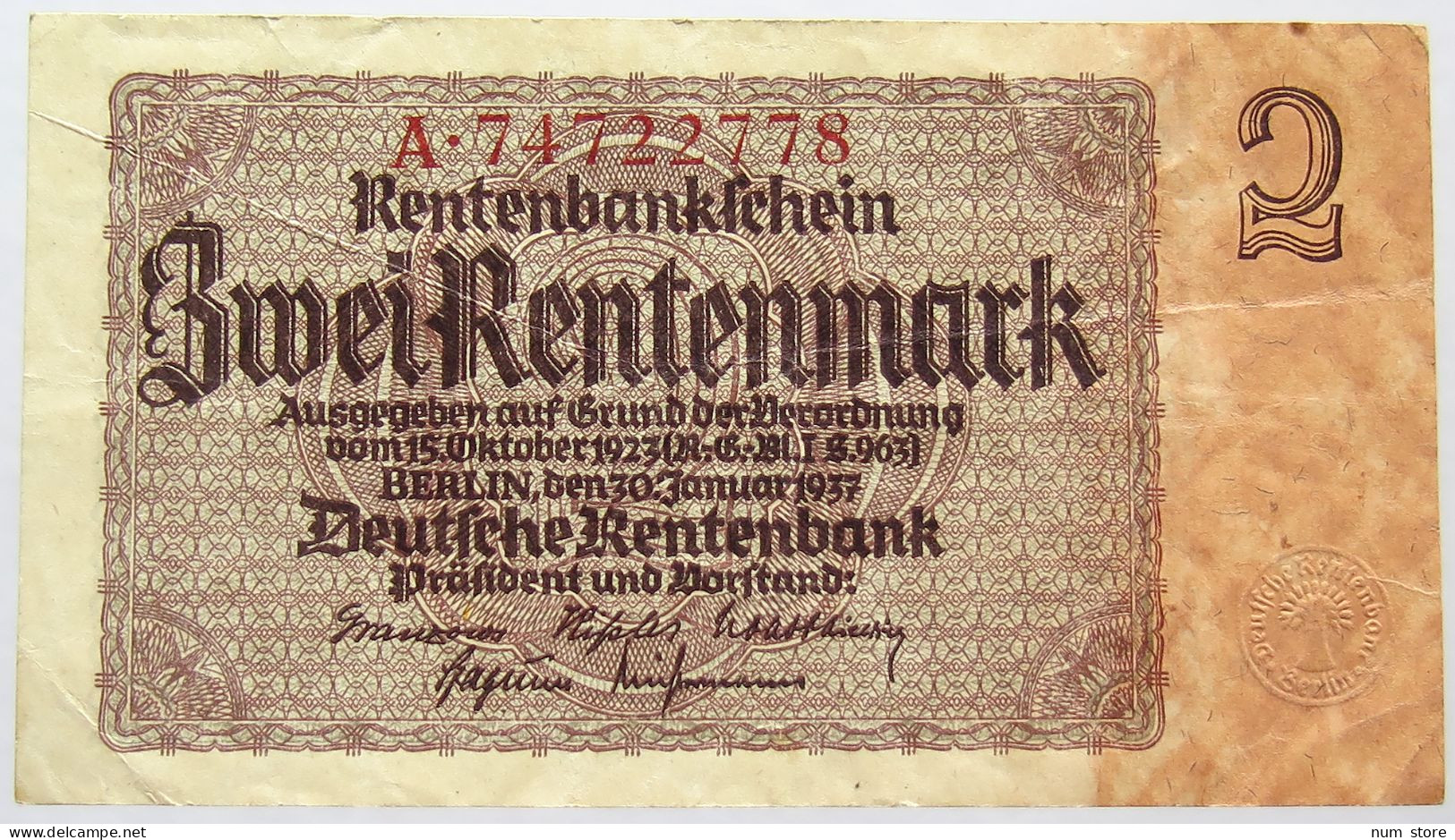 GERMANY 2 REICHSMARK 1937 #alb067 0285 - Other & Unclassified