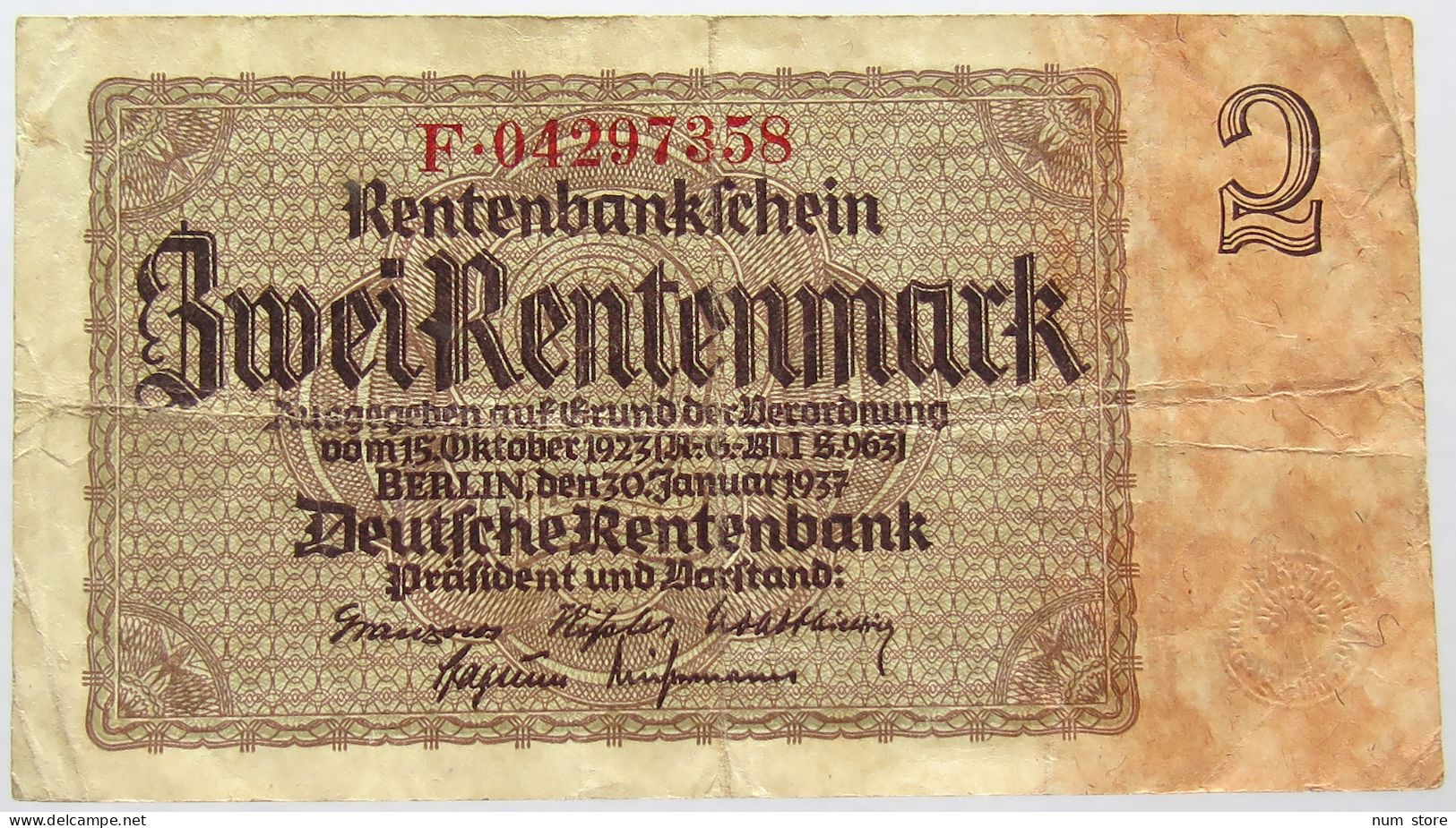 GERMANY 2 REICHSMARK 1937 #alb067 0283 - Sonstige & Ohne Zuordnung