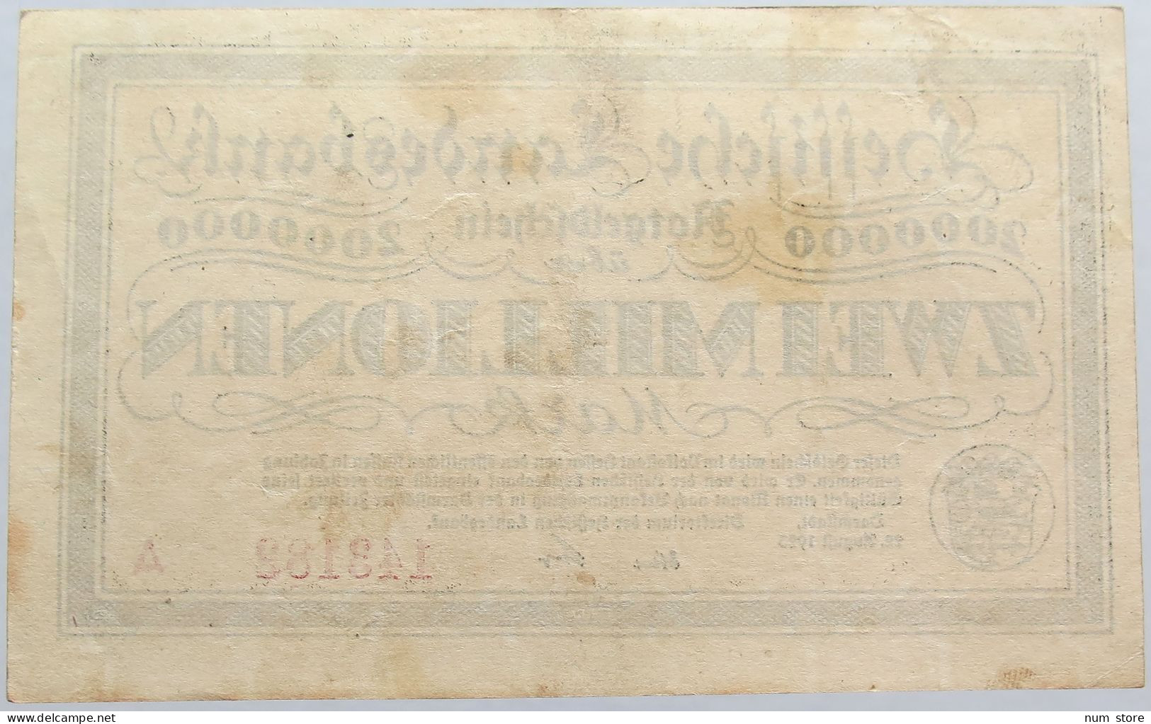 GERMANY 2 MILLIONEN MARK 1923 HESSEN #alb004 0503 - 2 Millionen Mark