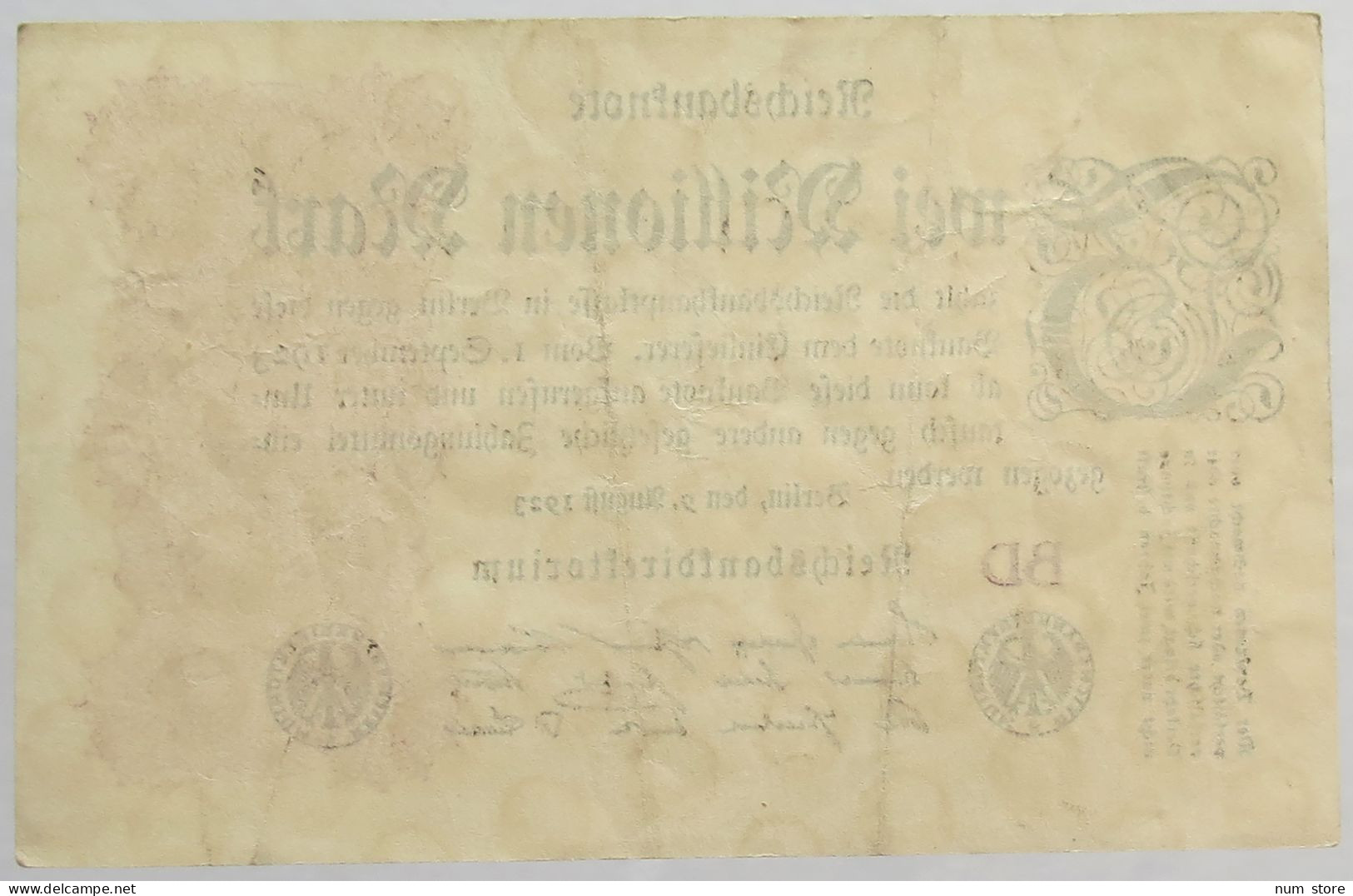 GERMANY 2 MILLIONEN MARK 1923 #alb066 0493 - 2 Mio. Mark