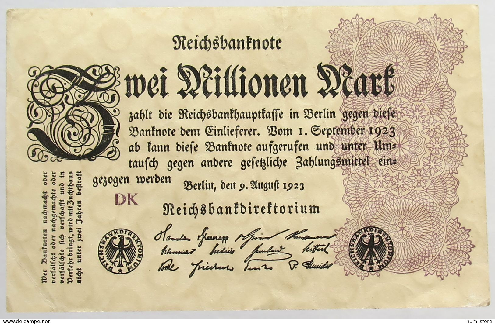 GERMANY 2 MILLIONEN MARK 1923 #alb066 0483 - 2 Mio. Mark