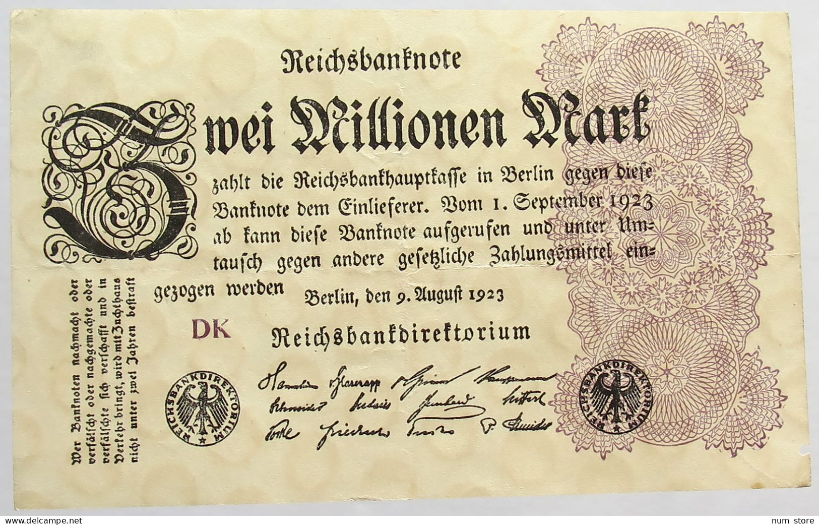 GERMANY 2 MILLIONEN MARK 1923 #alb066 0465 - 2 Millionen Mark