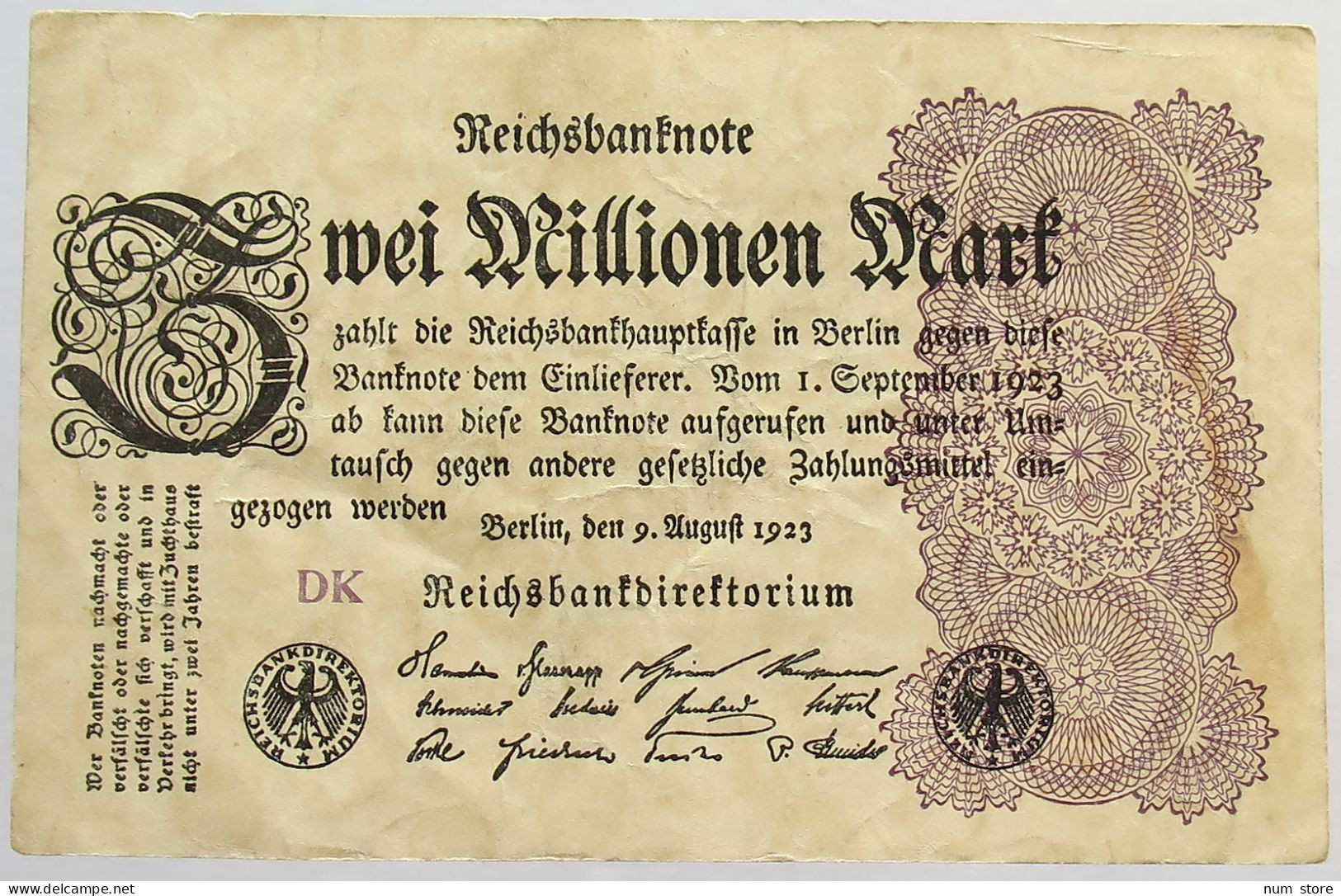 GERMANY 2 MILLIONEN MARK 1923 #alb066 0455 - 2 Millionen Mark