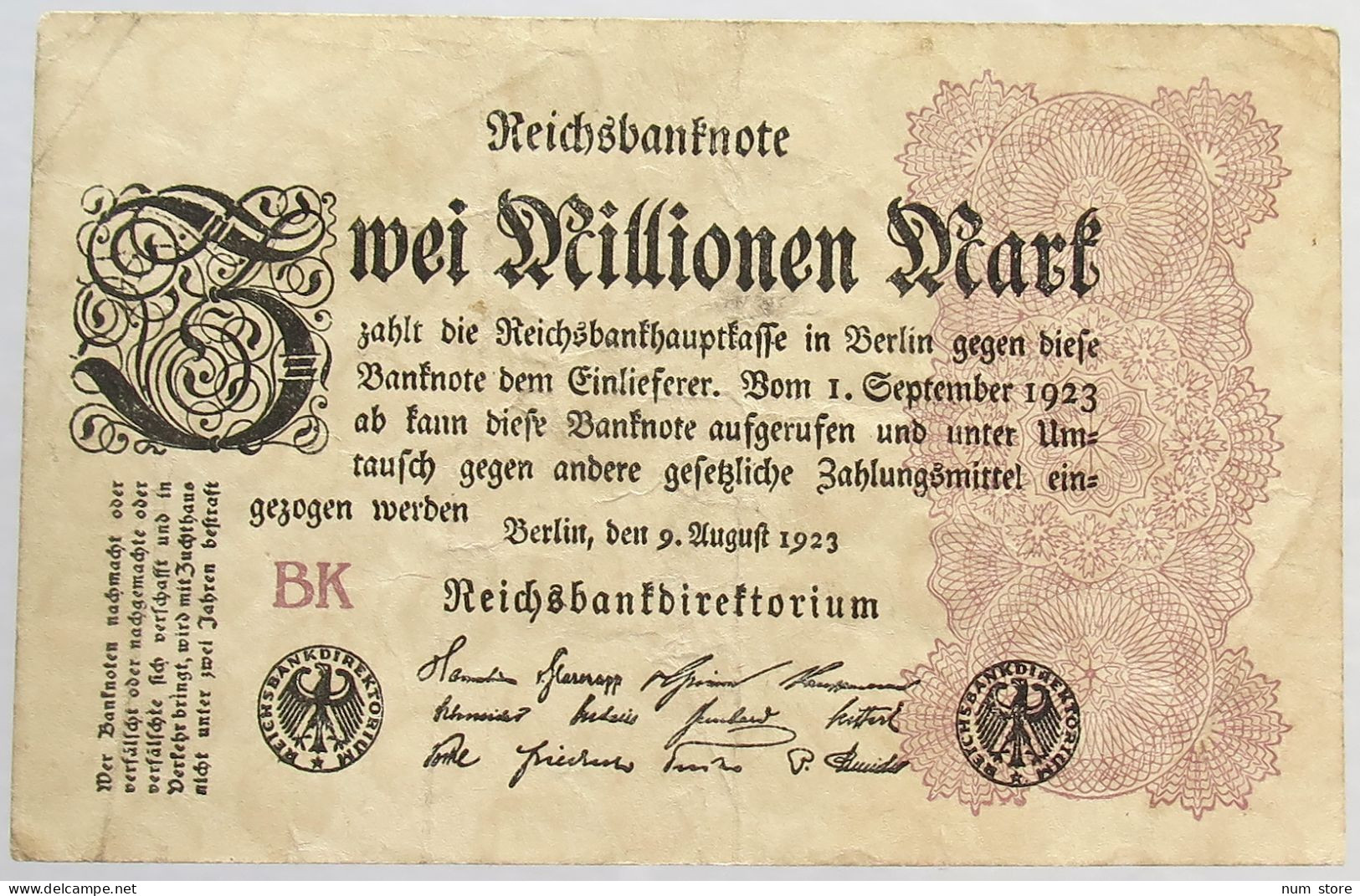 GERMANY 2 MILLIONEN MARK 1923 #alb066 0433 - 2 Millionen Mark