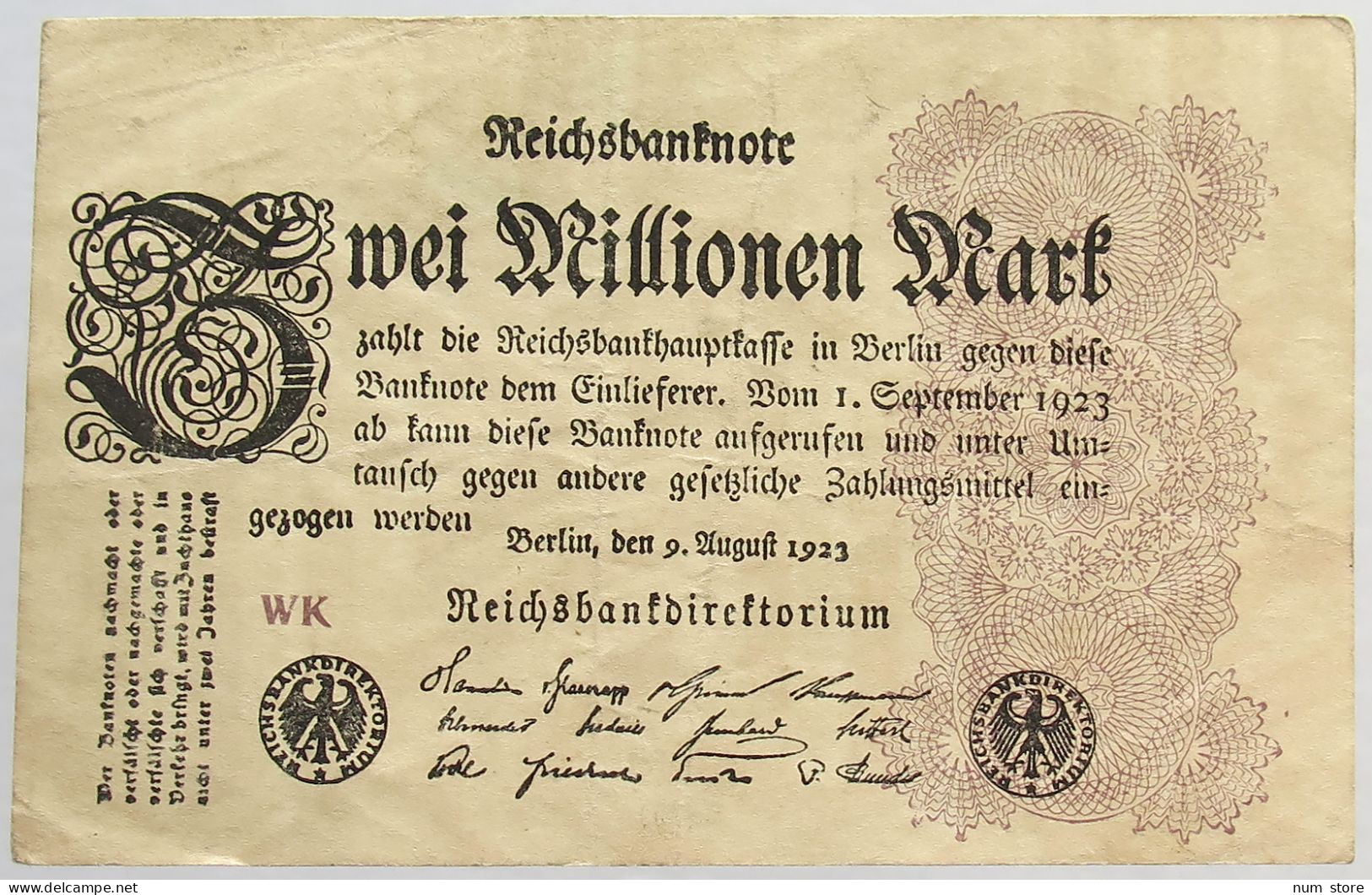 GERMANY 2 MILLIONEN MARK 1923 #alb066 0435 - 2 Mio. Mark
