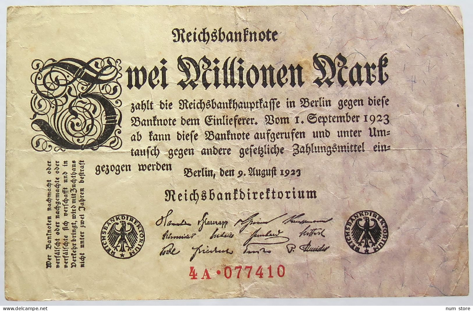 GERMANY 2 MILLIONEN 1923 #alb066 0163 - 2 Miljoen Mark