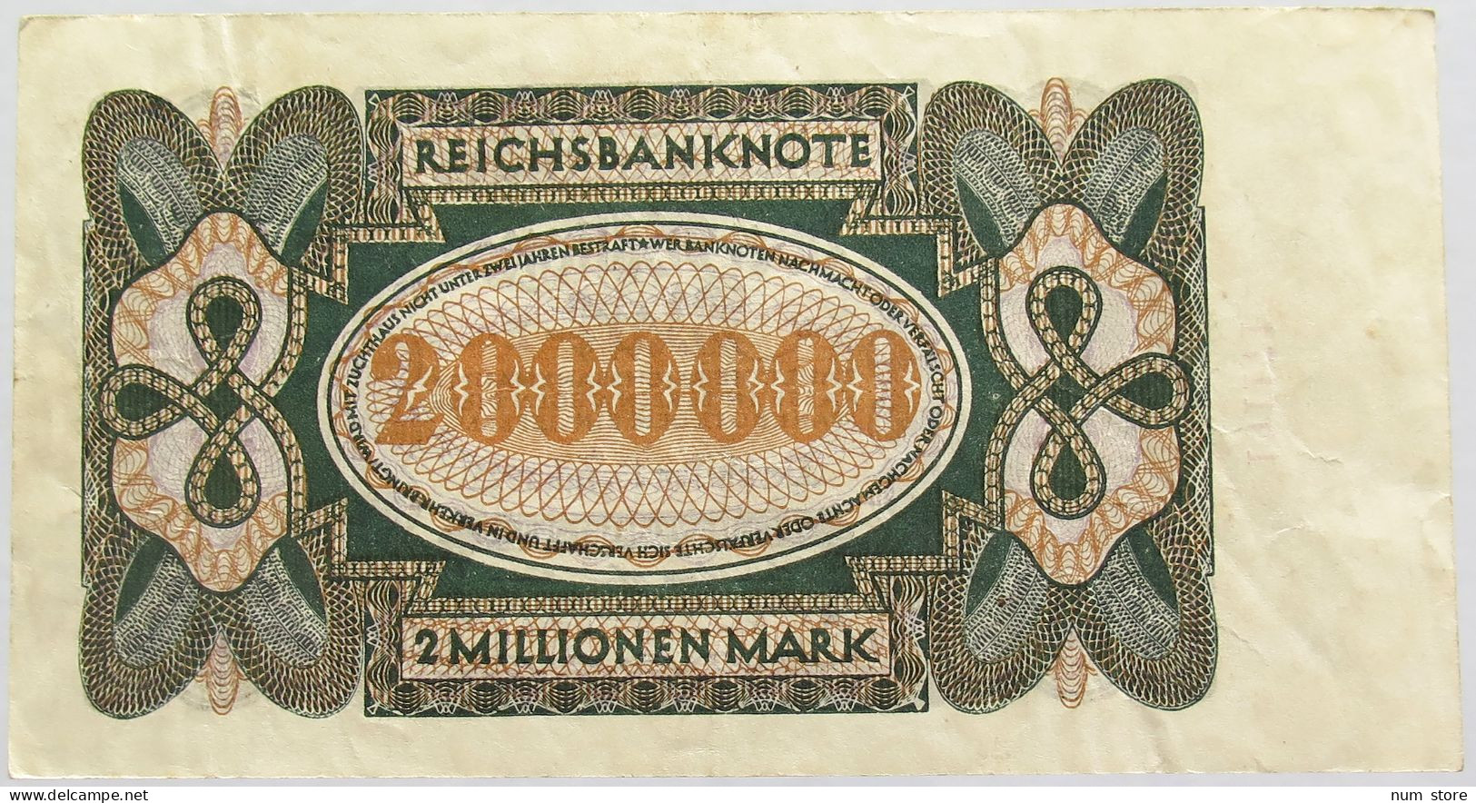 GERMANY 2 MILLION MARK 1923 #alb010 0063 - 2 Millionen Mark