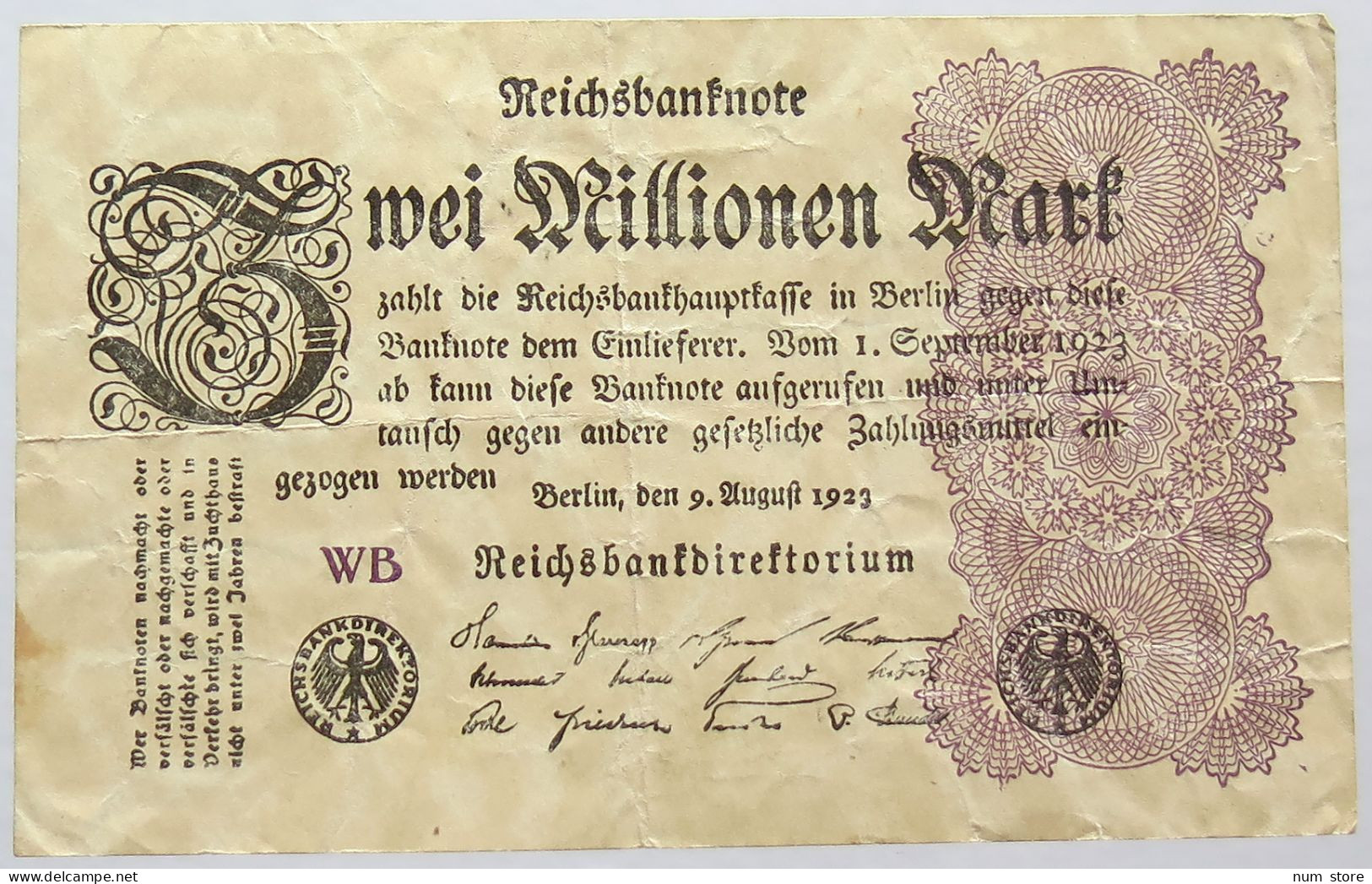 GERMANY 2 MILLIONEN 1923 #alb066 0161 - 2 Mio. Mark