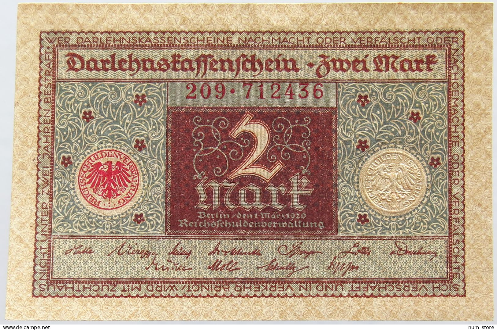 GERMANY 2 MARK 1920 #alb004 0137 - 2 Mark