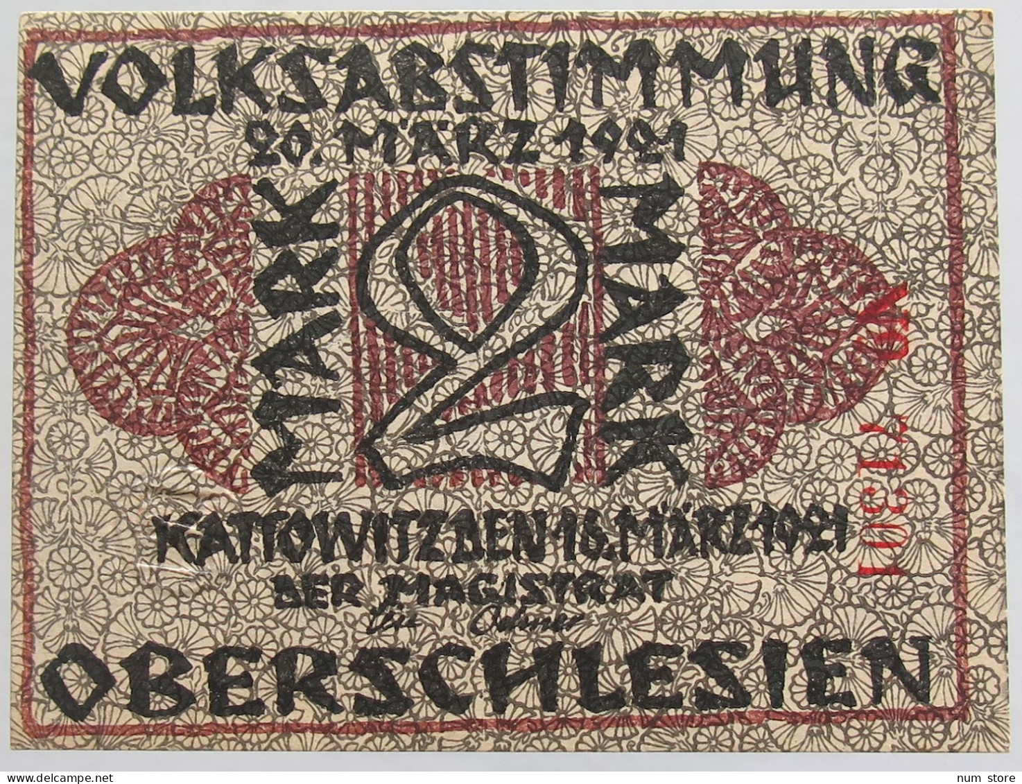 GERMANY 2 MARK 1921 OBERSCHLESIEN #alb012 0055 - 2 Mark