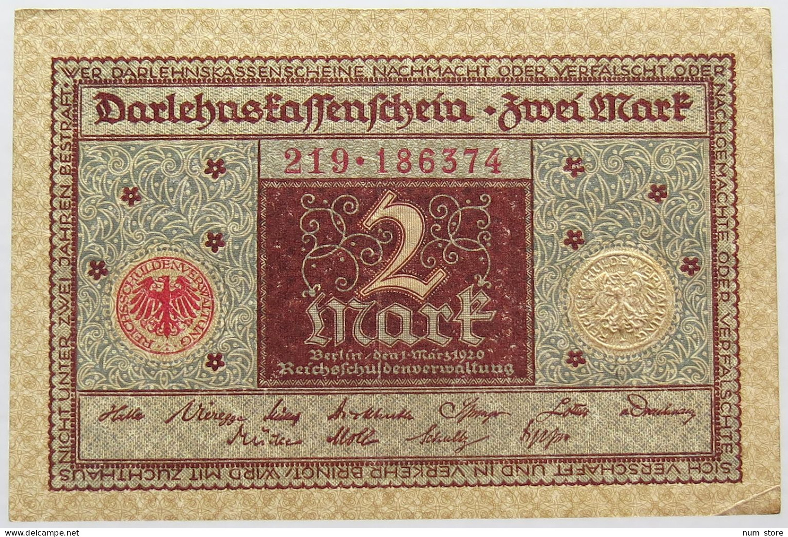 GERMANY 2 MARK 1920 #alb066 0149 - 2 Mark