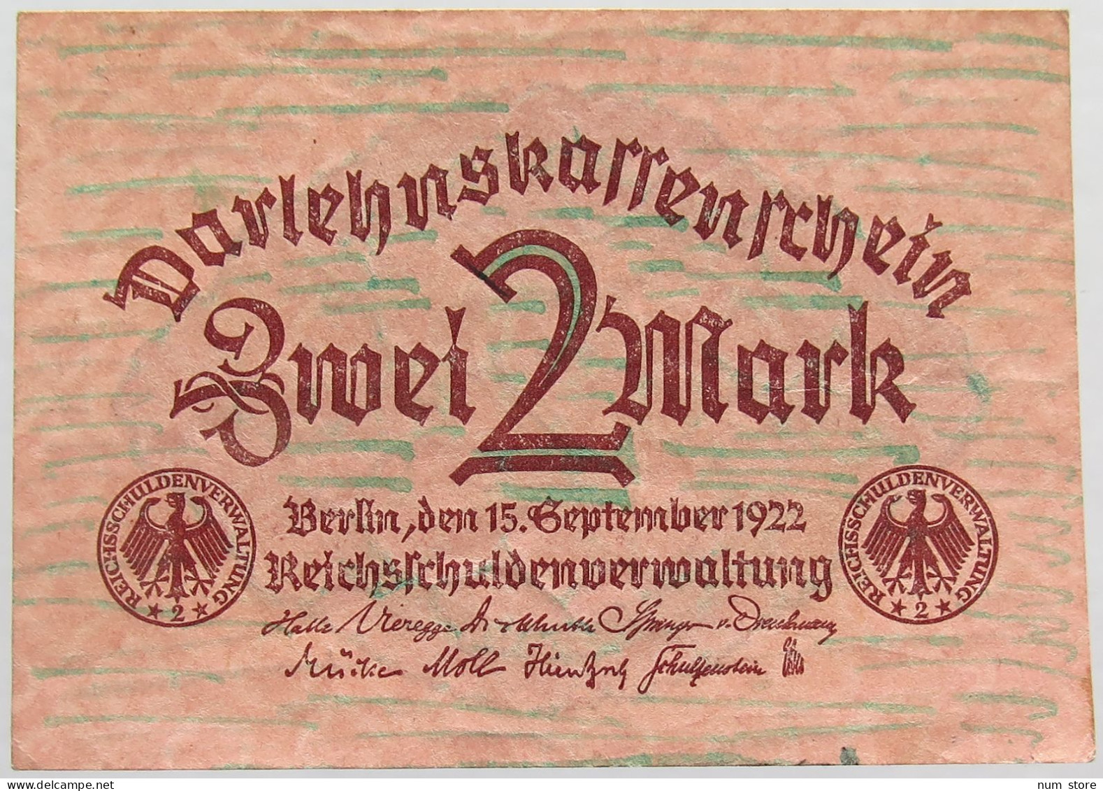 GERMANY 2 MARK 1922 #alb020 0133 - 2 Mark