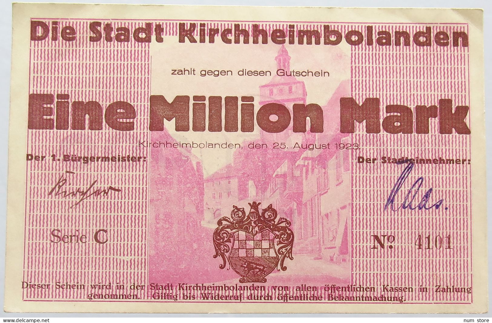 GERMANY 100000 MARK KIRCHHEIMBOLANDEN #alb004 0059 - 100000 Mark