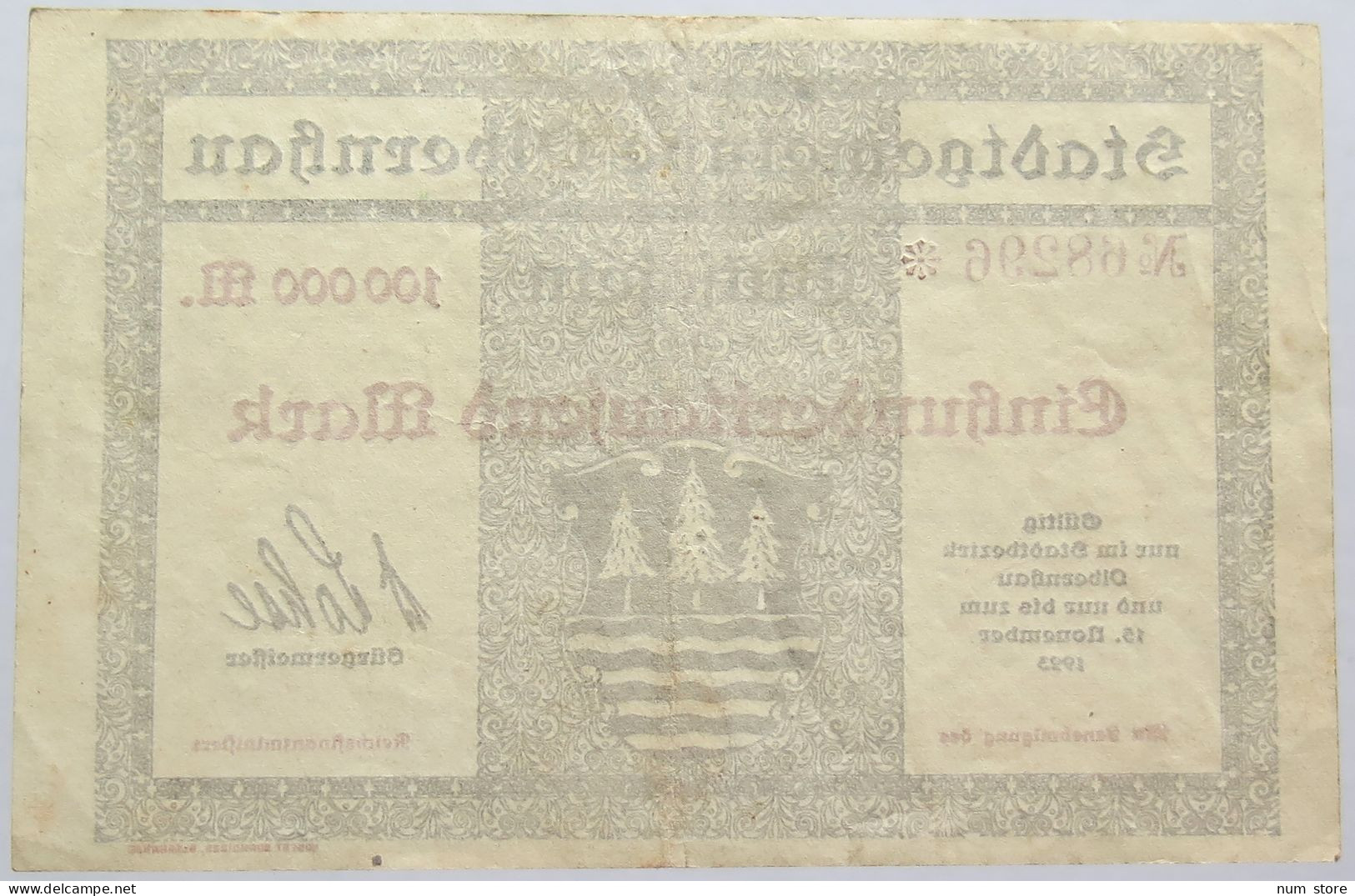 GERMANY 100000 MARK OLBERNSAU 1923 #alb011 0005 - 100.000 Mark