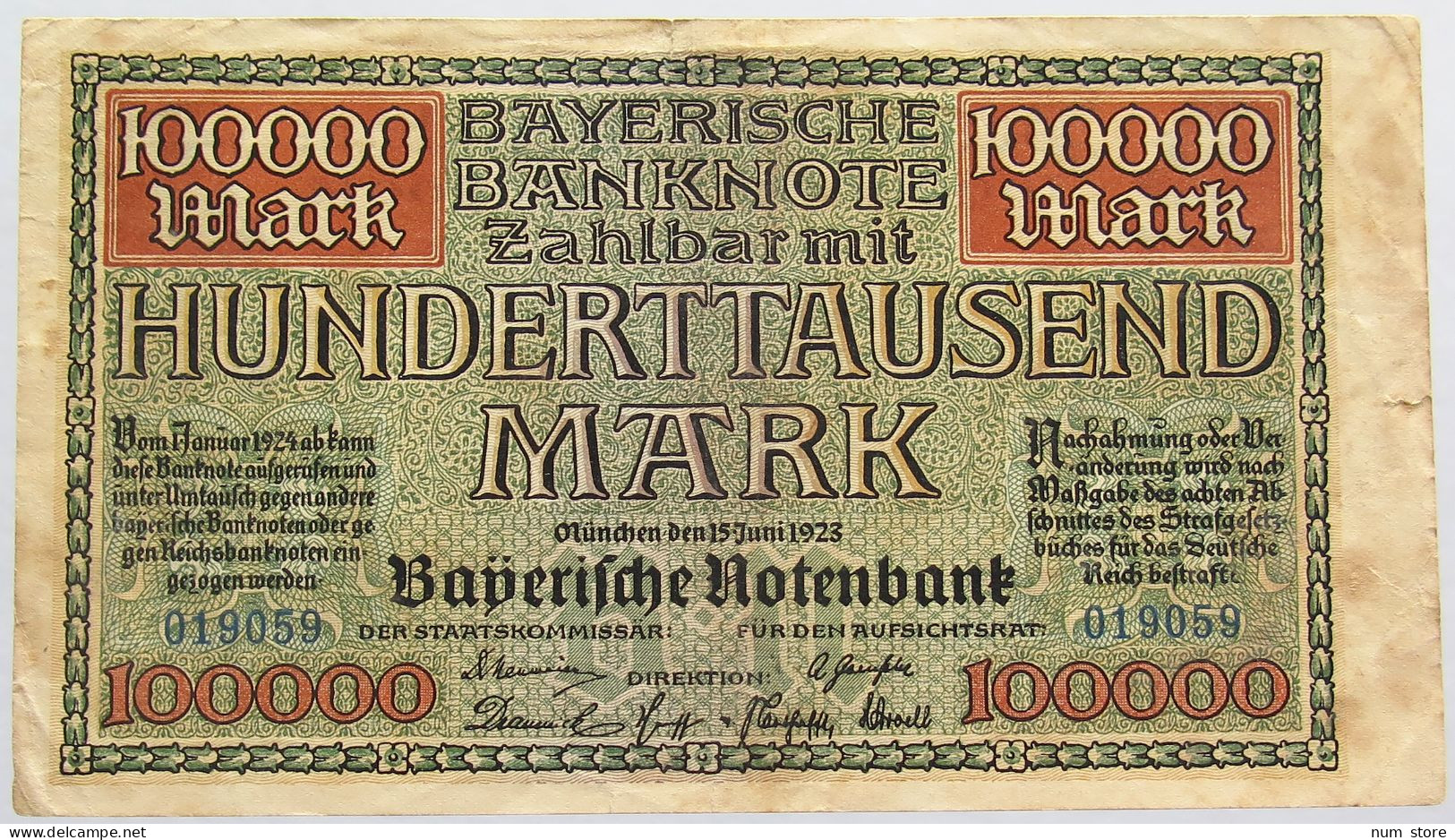 GERMANY 100000 MARK BAYERN #alb018 0451 - Other & Unclassified