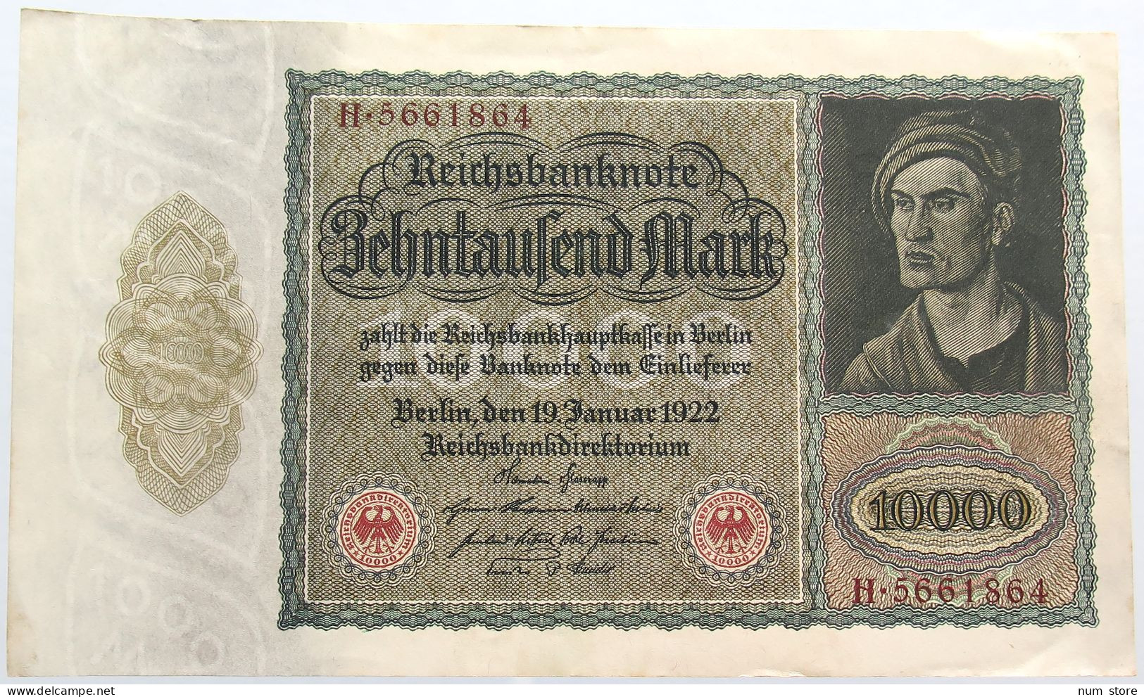 GERMANY 10000 MARK 1922 TOP #alb004 0541 - 10.000 Mark