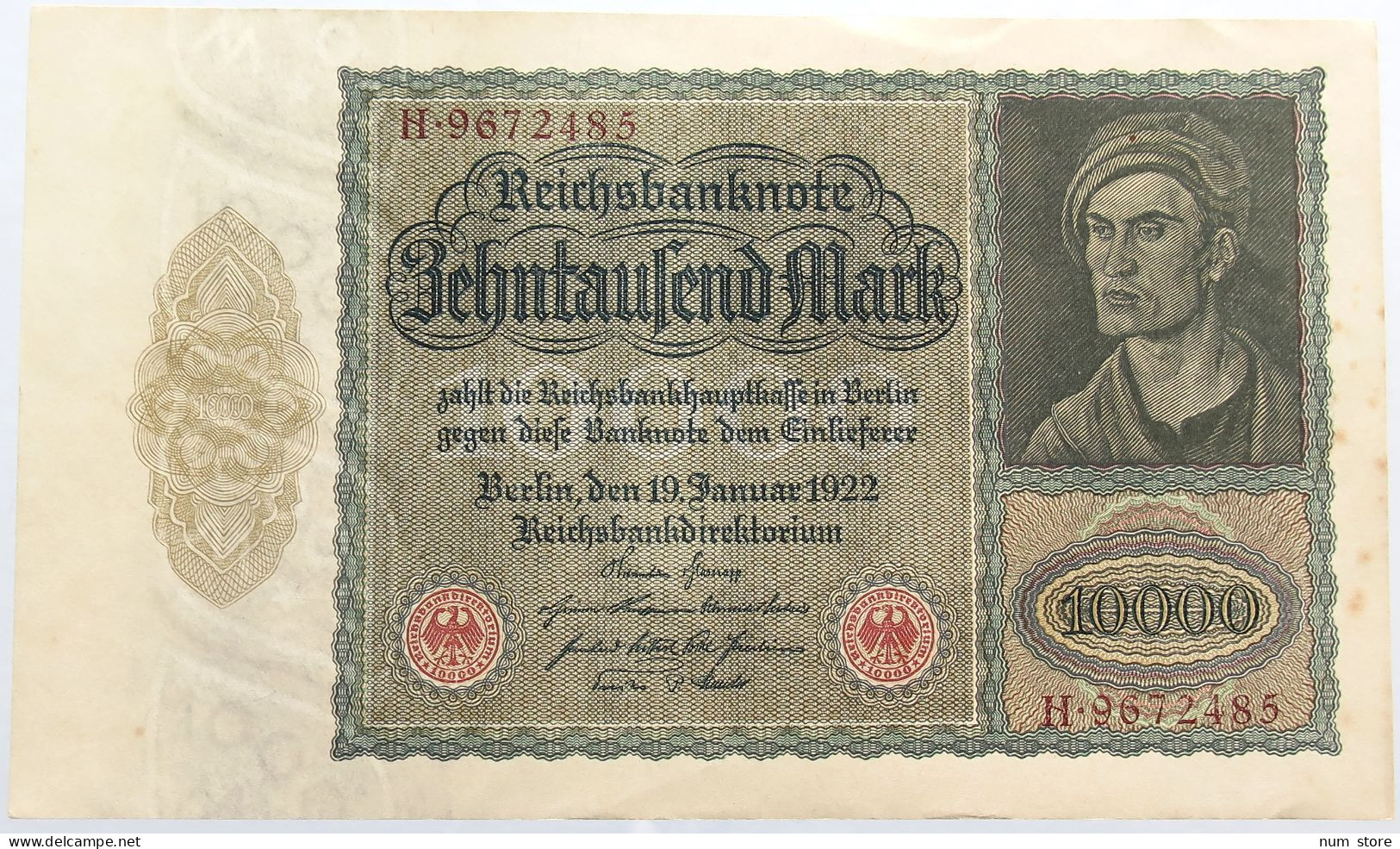 GERMANY 10000 MARK 1922 TOP #alb004 0539 - 10000 Mark