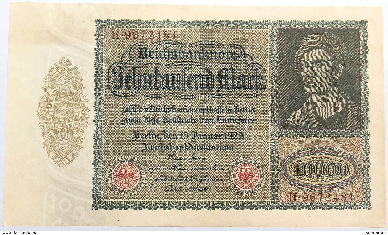 GERMANY 10000 MARK 1922 TOP #alb004 0537 - 10000 Mark