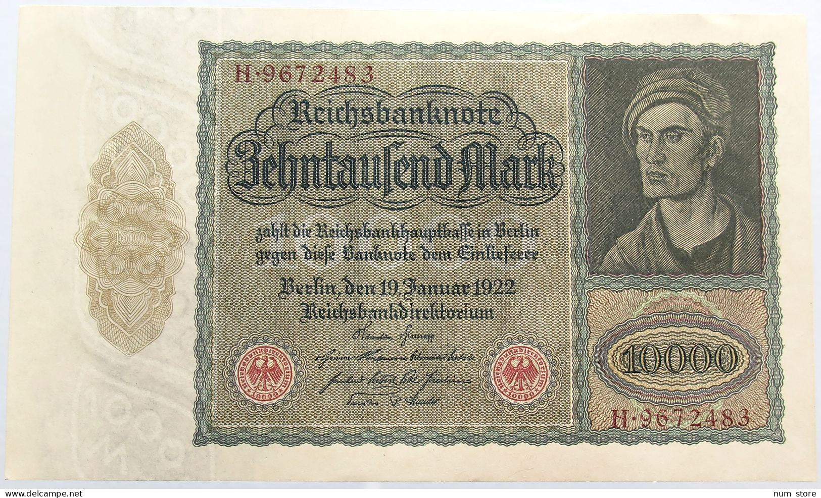 GERMANY 10000 MARK 1922 TOP #alb004 0533 - 10000 Mark