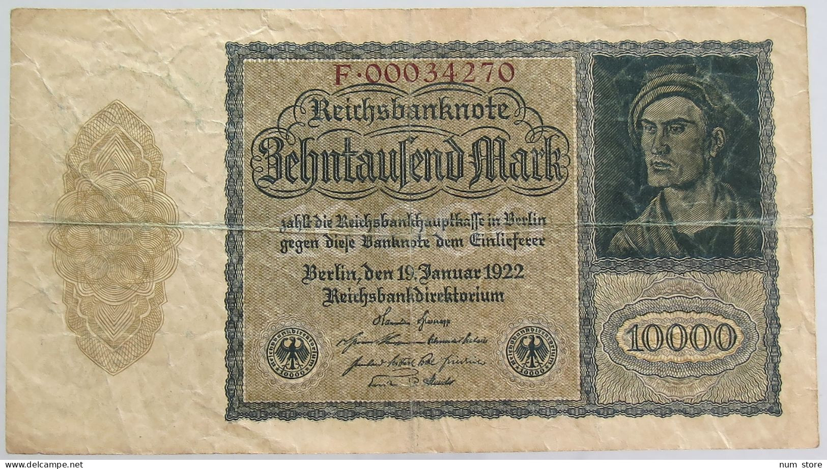 GERMANY 10000 MARK 1922 #alb068 0059 - 10.000 Mark