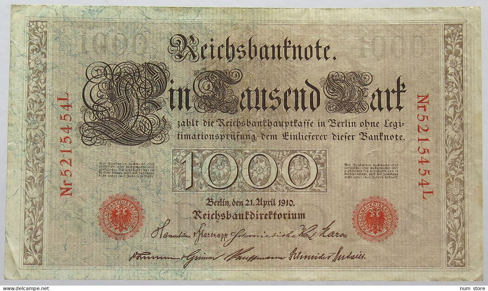 GERMANY 1000 MARK 1910 TOP #alb067 0207 - 1.000 Mark