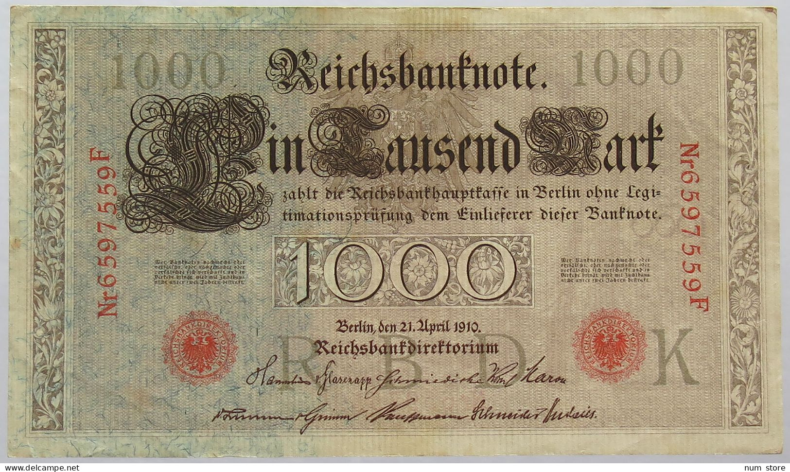 GERMANY 1000 MARK 1910 TOP #alb067 0205 - 1.000 Mark