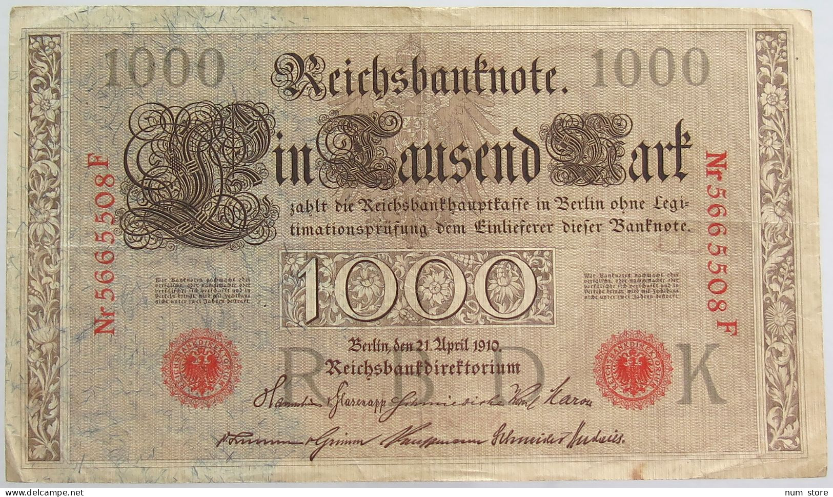 GERMANY 1000 MARK 1910 #alb068 0053 - 1.000 Mark