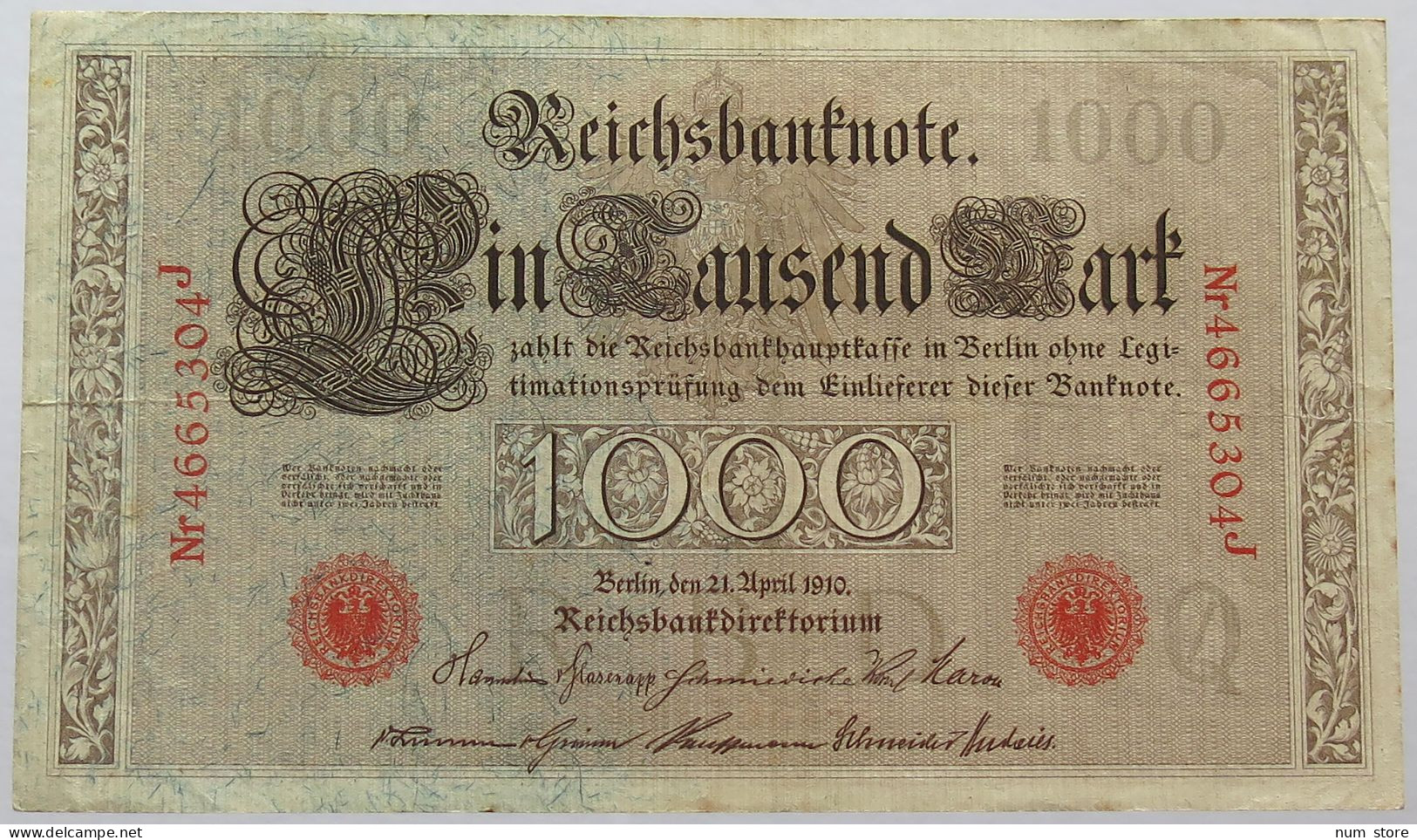 GERMANY 1000 MARK 1910 #alb067 0193 - 1.000 Mark