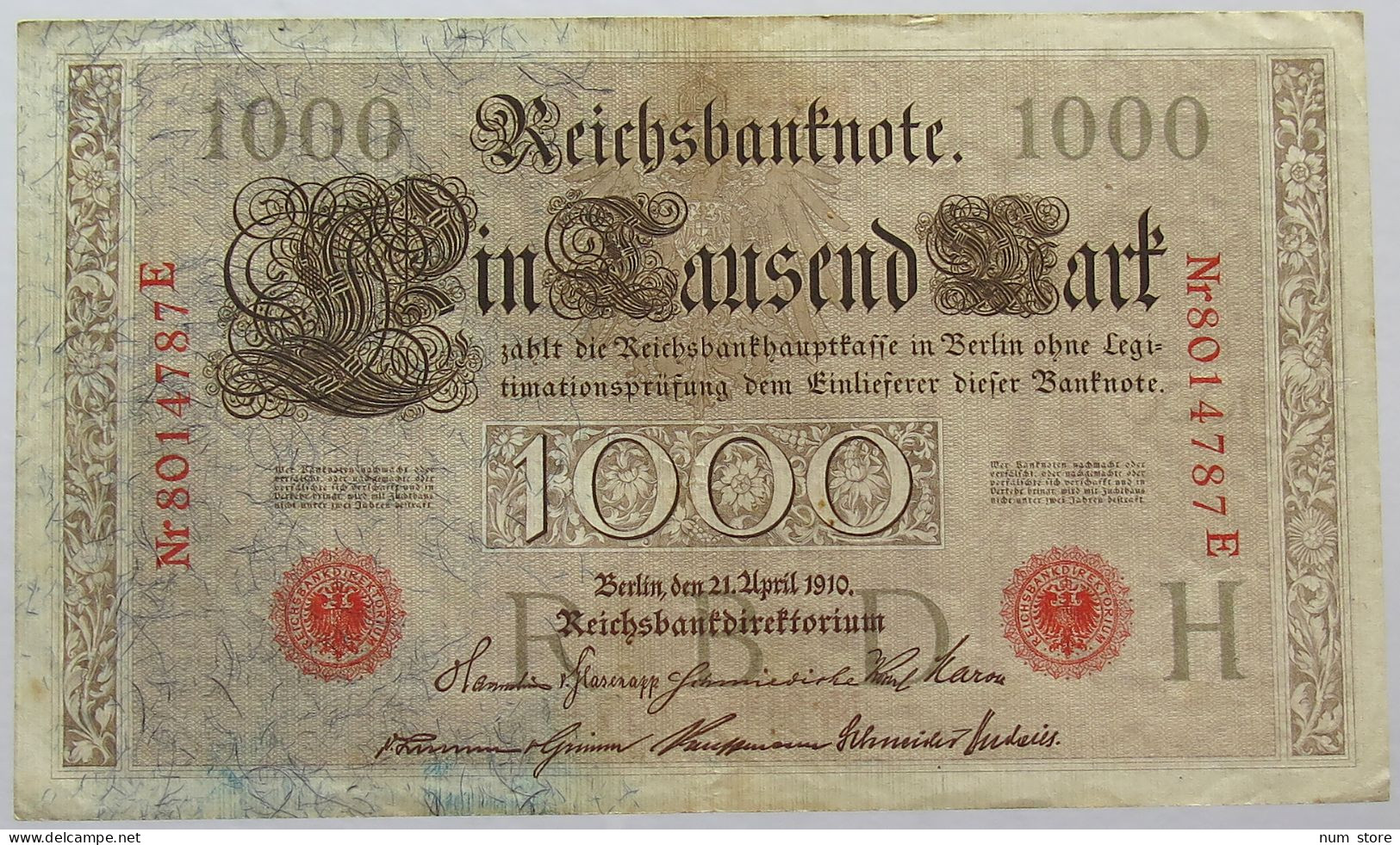 GERMANY 1000 MARK 1910 #alb067 0195 - 1.000 Mark