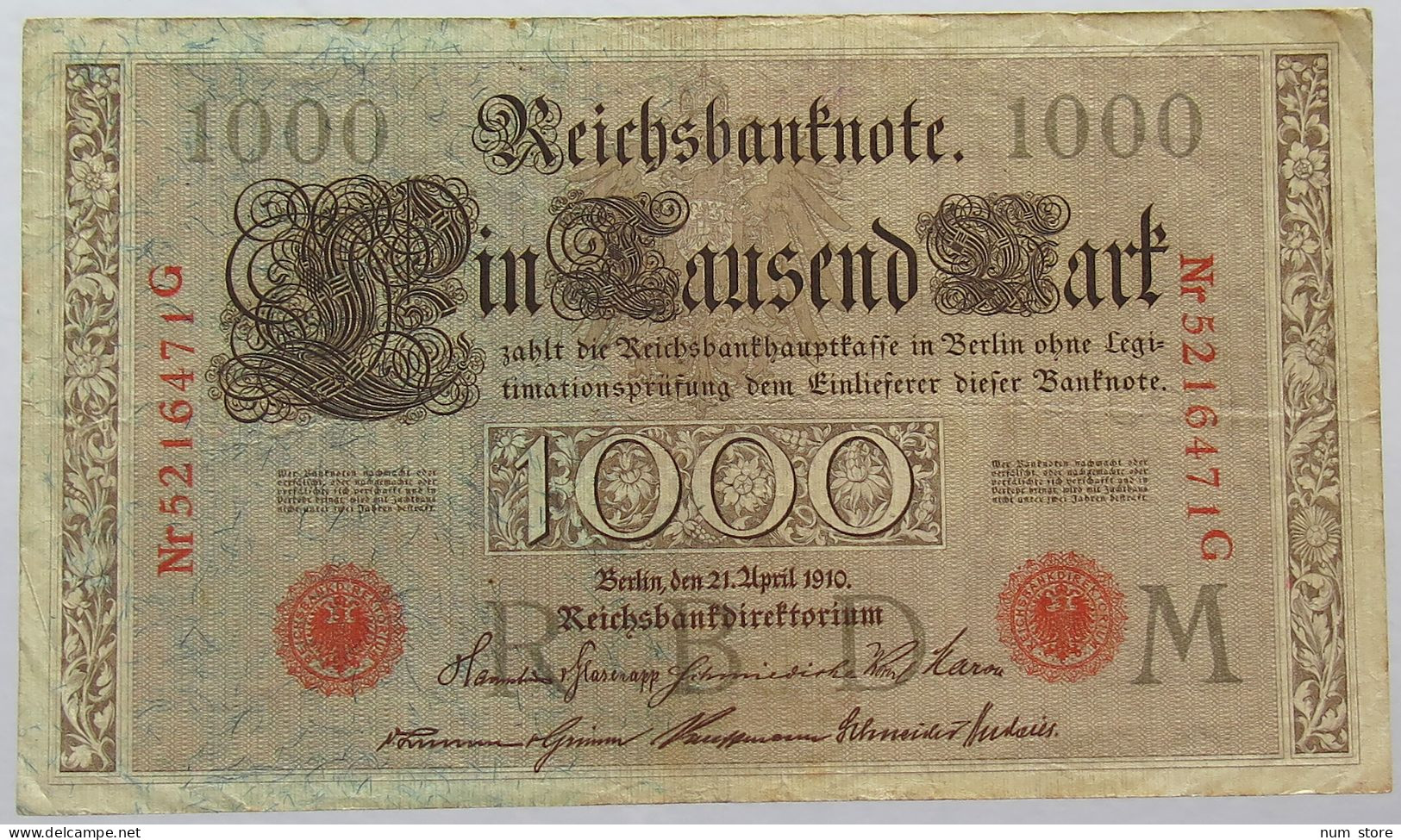 GERMANY 1000 MARK 1910 #alb067 0191 - 1.000 Mark