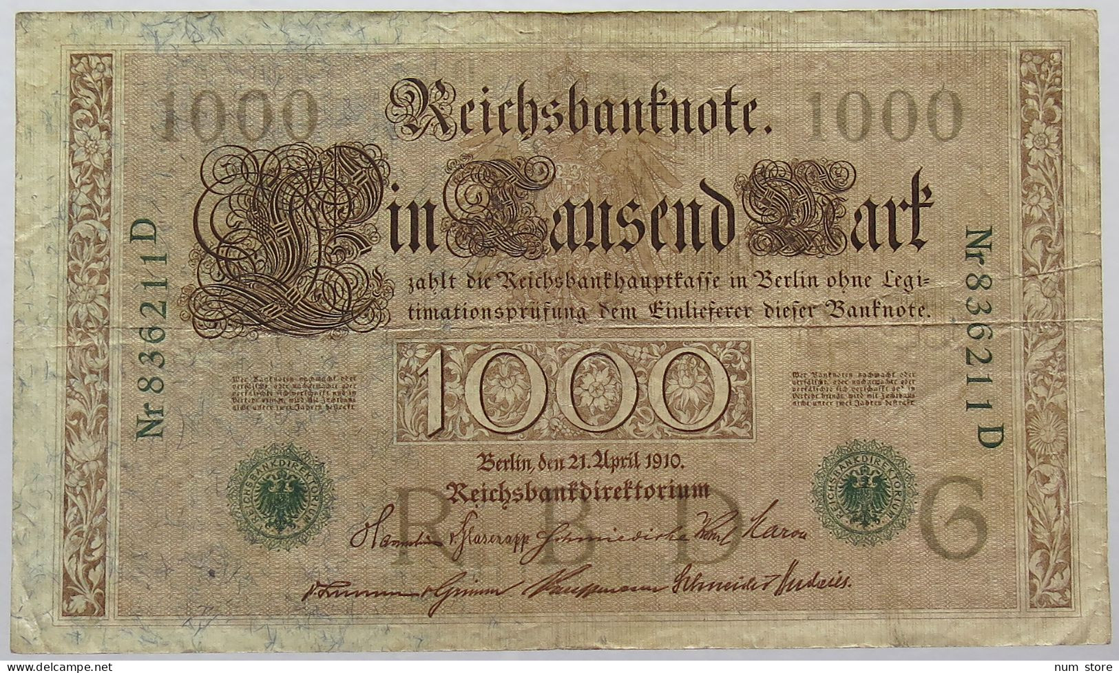 GERMANY 1000 MARK 1910 #alb067 0173 - 1.000 Mark