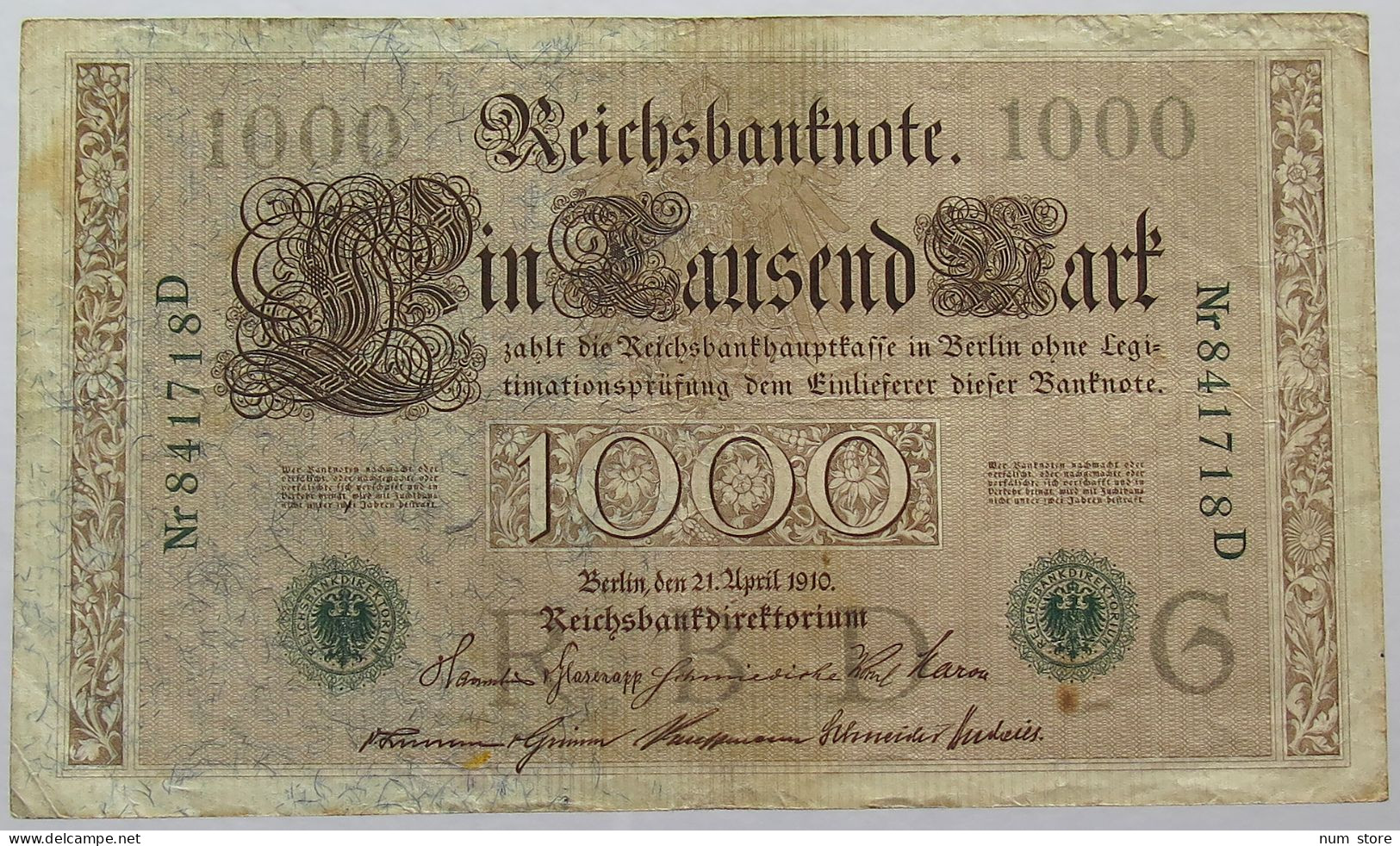 GERMANY 1000 MARK 1910 #alb067 0171 - 1000 Mark