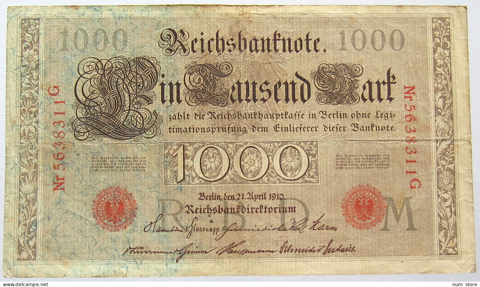 GERMANY 1000 MARK 1910 #alb066 0117 - 1000 Mark